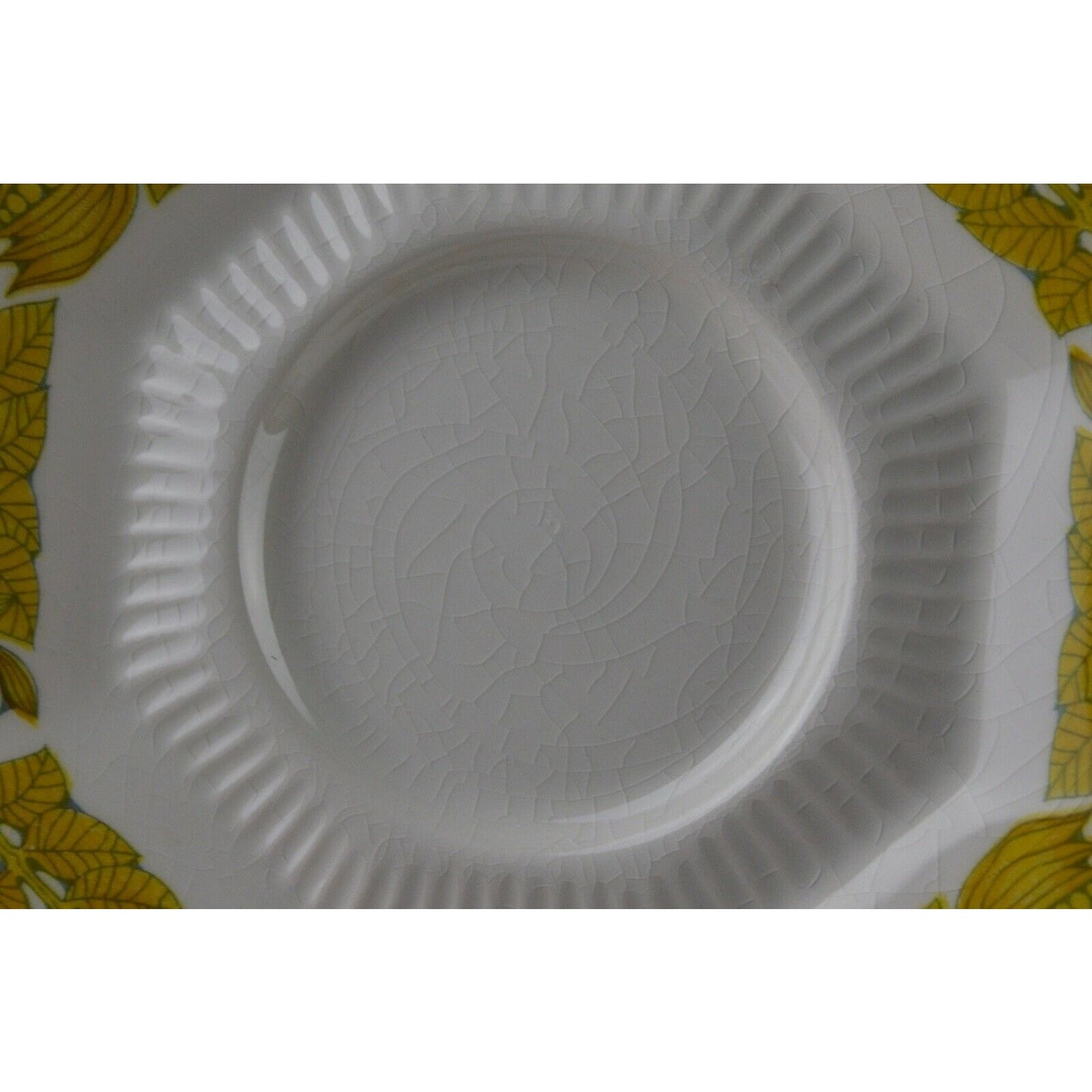 Lot  x7 Independence Ironstone Saucer Side Plate by Interpace Yellow Octagonal