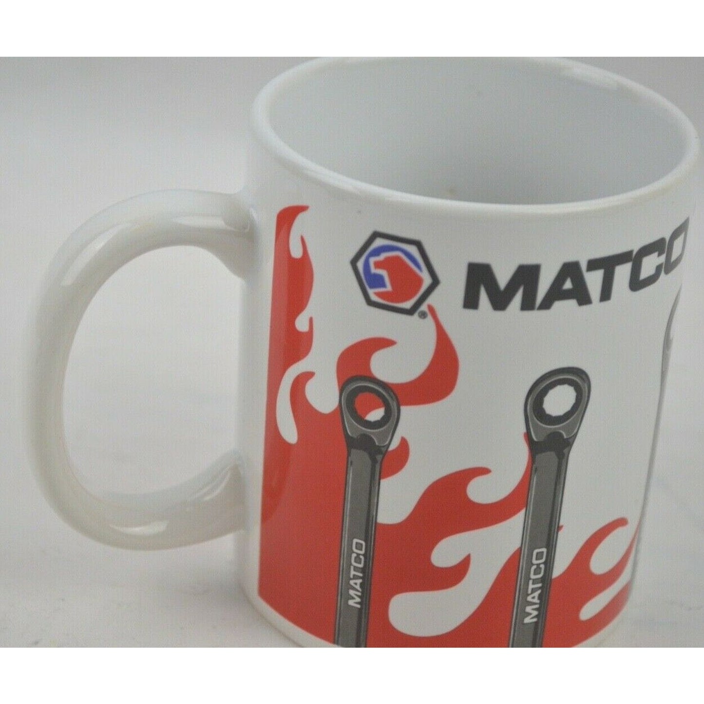 Matco Wrench Tools Ceramic Coffee Mug Cup White Red