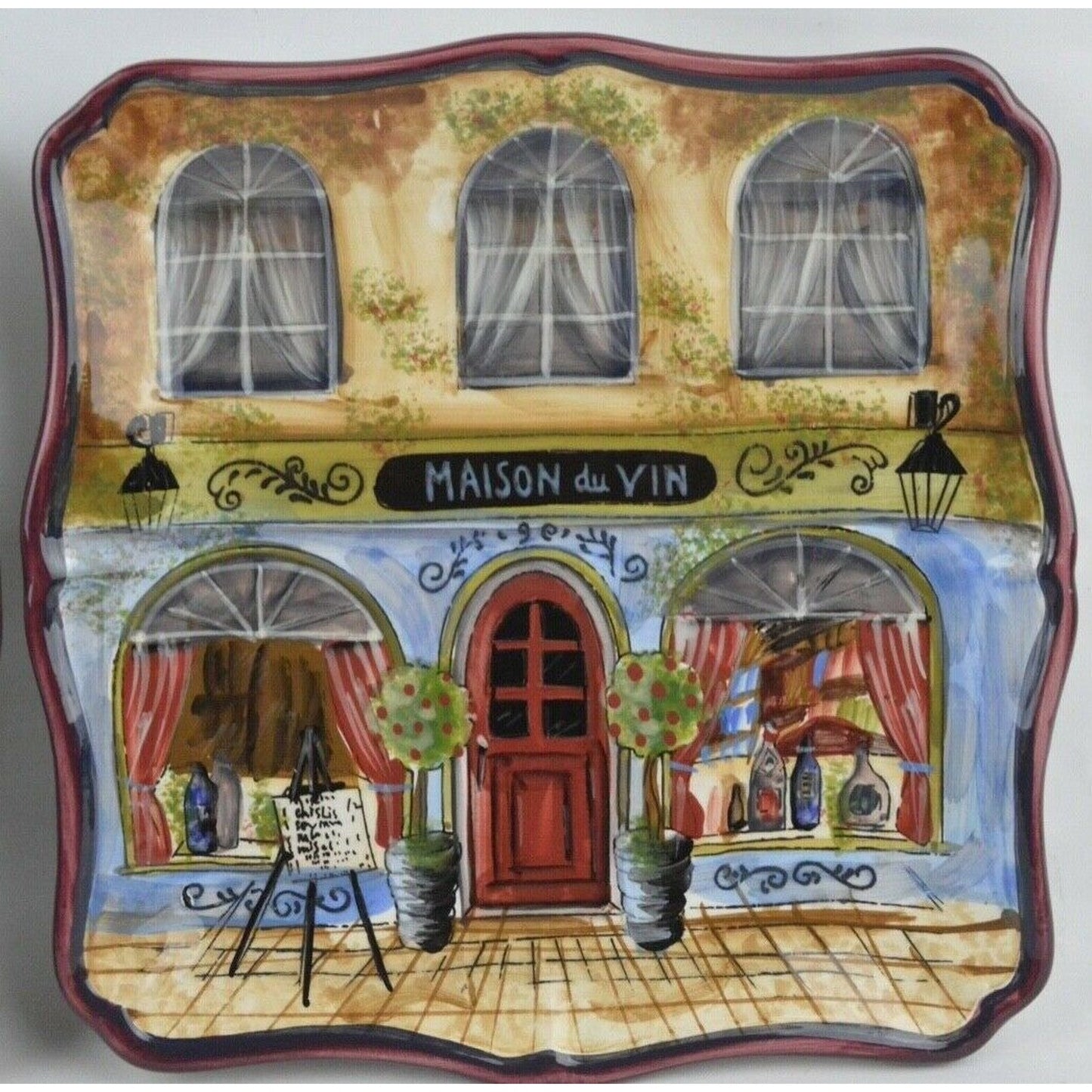 Set Certified International Kate McRostie Maison du Vin Boulevard Library Plates