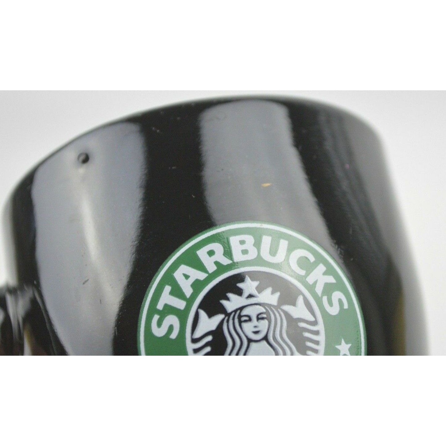 Ceramic Coffee Mug Cup Starbucks Collectible Mermaid Logo Black 2008 80z Small