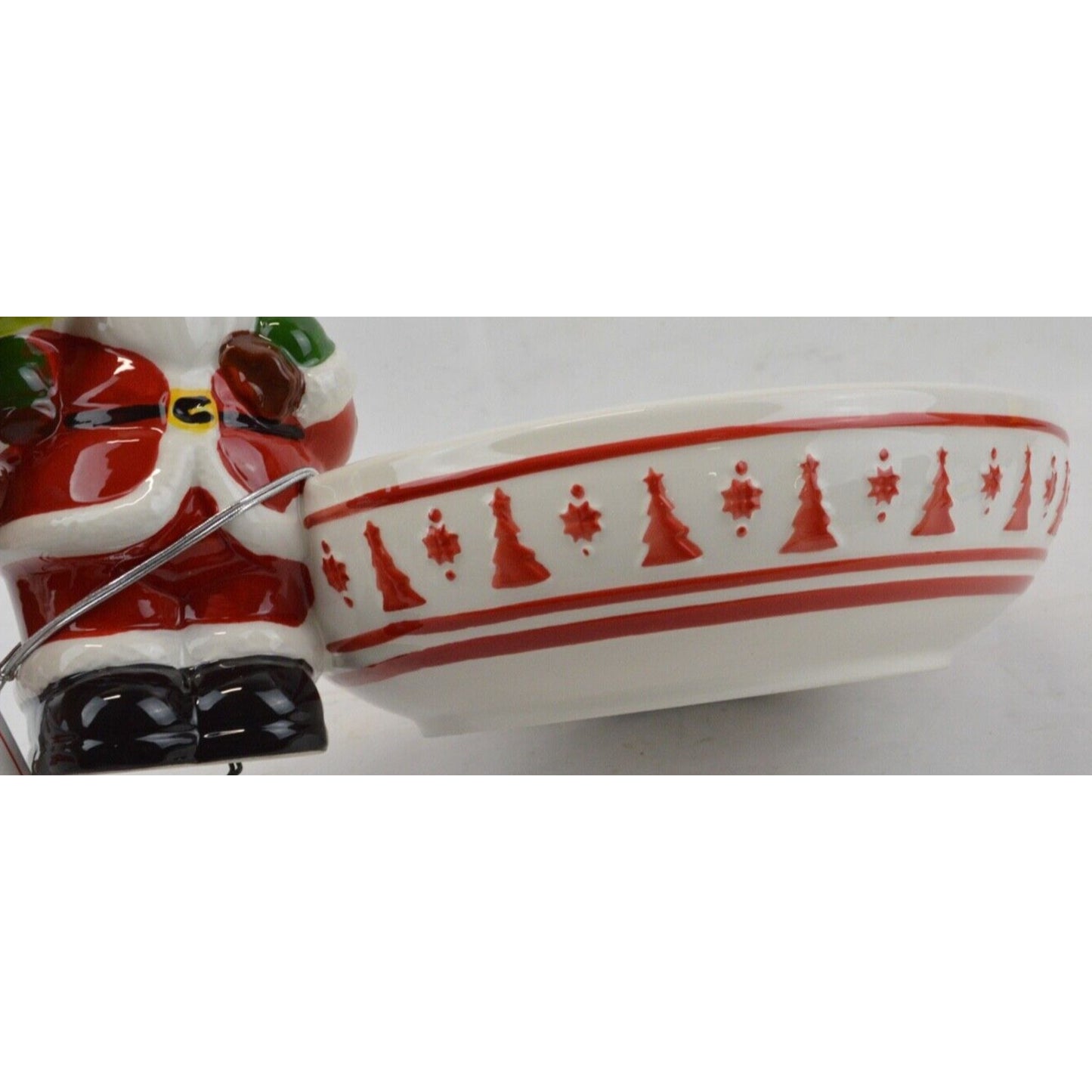 Mr. Christmas Ceramic Candy Dish Serving Bowl Light Up SANTA CLAUS  Illuminated