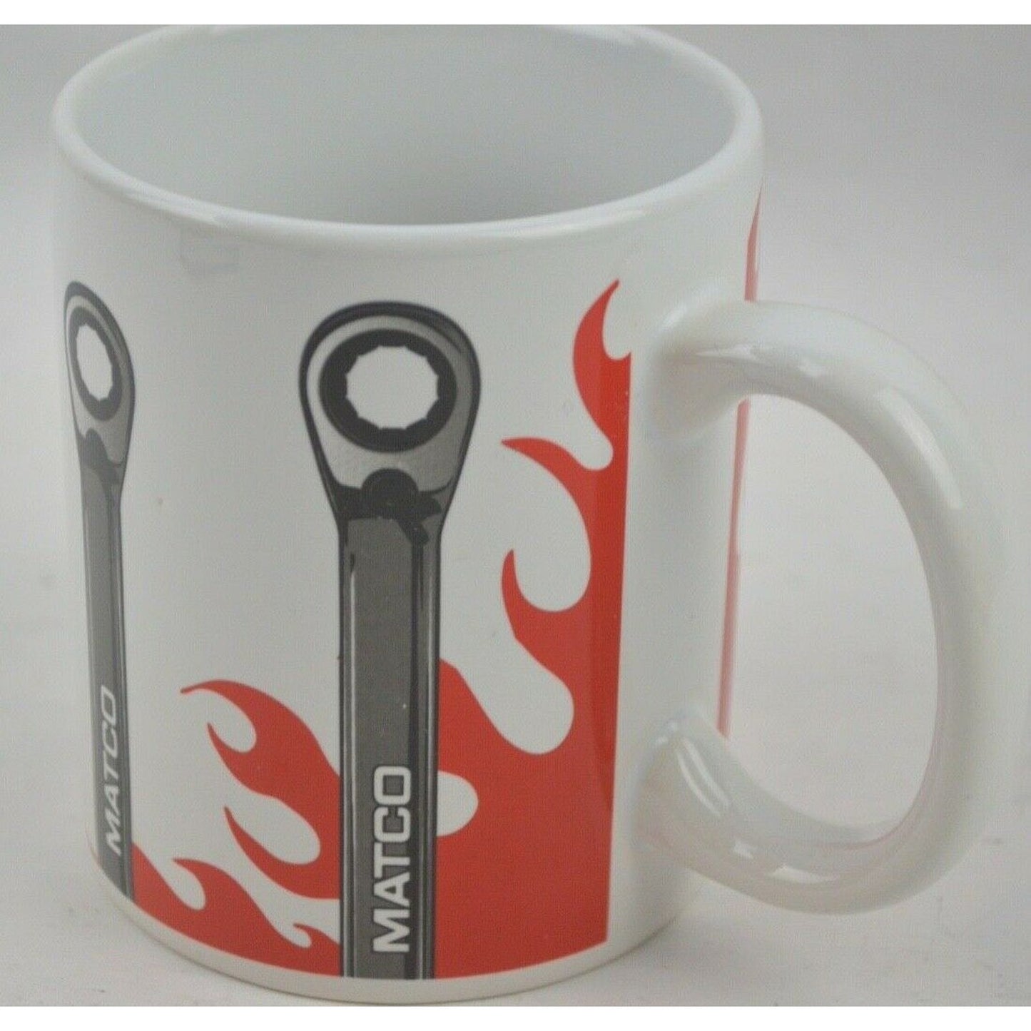 Matco Wrench Tools Ceramic Coffee Mug Cup White Red