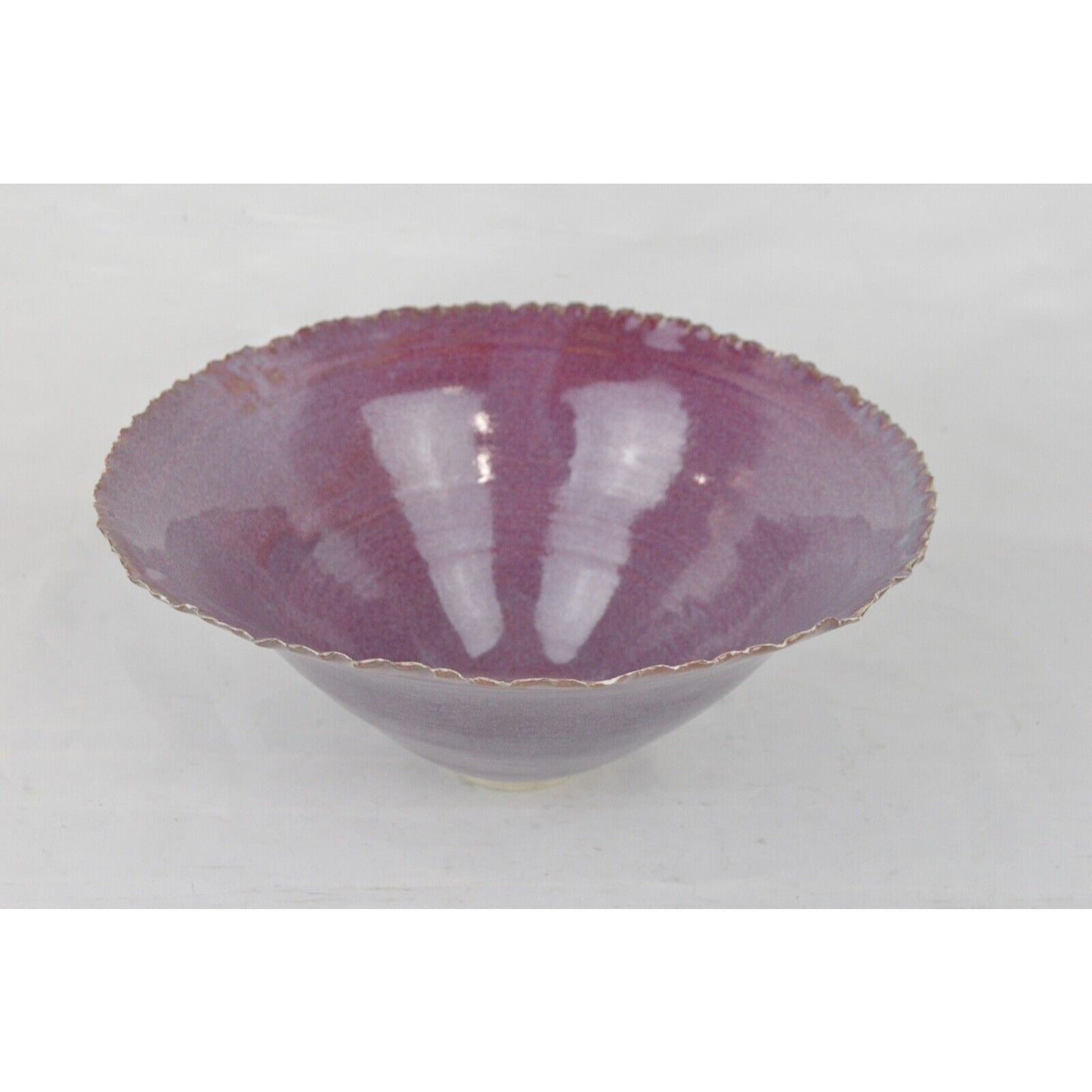 Art Pottery Plate Ruth Weiner Purple Scallop Edge Bowl