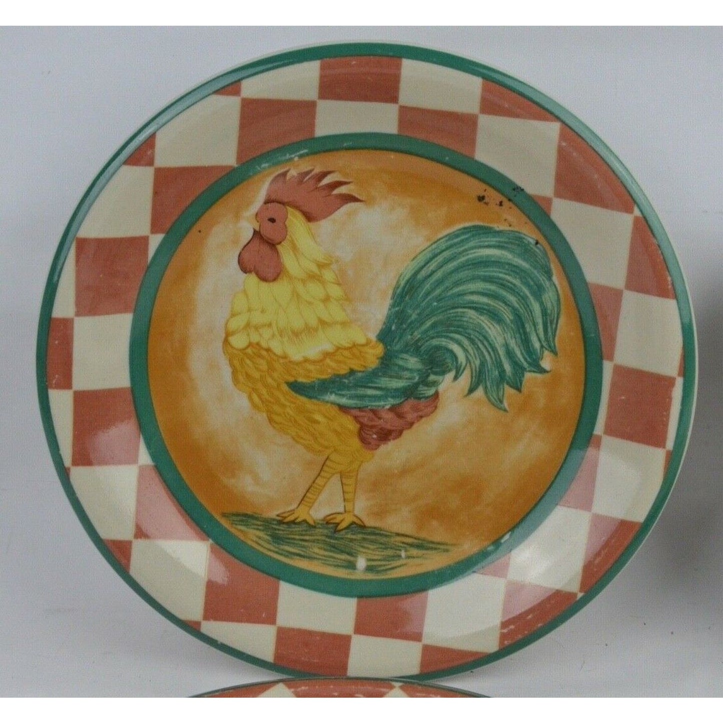 Set 4x Side Plates Cardinal Inc. Rooster Hand Painted China Decorative CD2