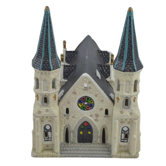 Porcelain Church Village Building Light-Up 1995 Dickens Keepsake Collectables