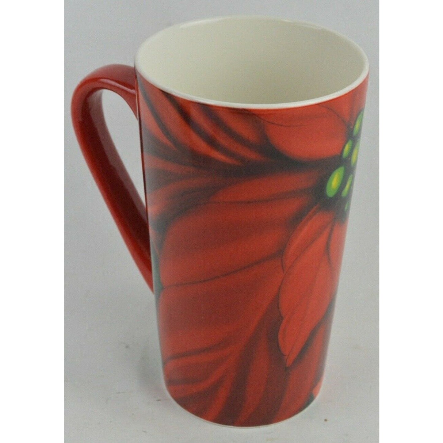 Ceramic Coffee Cup Mug Starbucks 2020 16oz Christmas Holiday Red Poinsettia