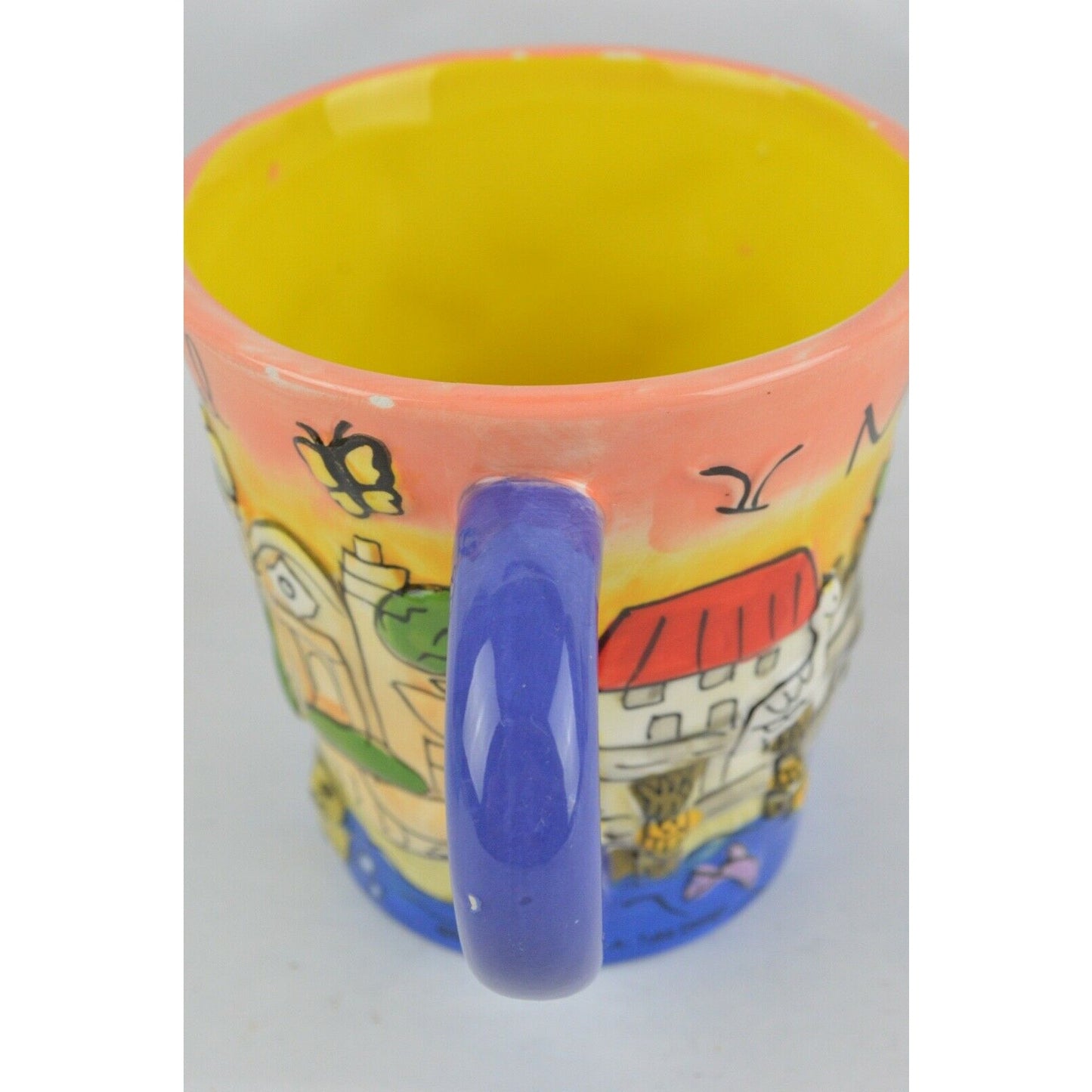 NOVELTY City Ceramic Coffee Mug Monterey Carmel Hand Painted Puff Trumpet