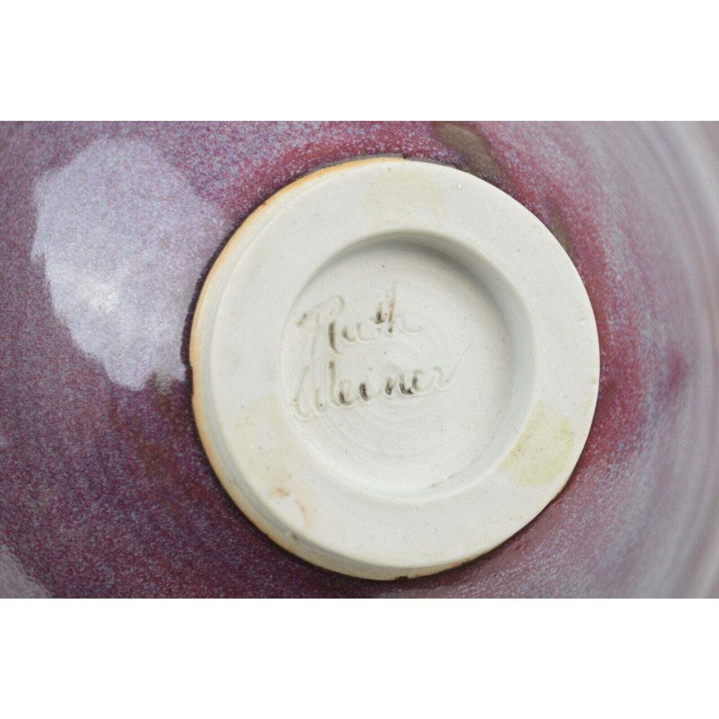 Art Pottery Plate Ruth Weiner Purple Scallop Edge Bowl