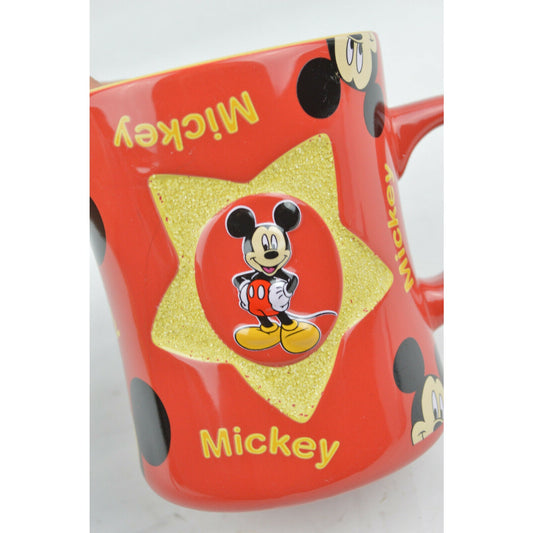 Ceramic Coffee Tea Cup Mug Walt Disney World MICKEY MOUSE Red Yellow Star