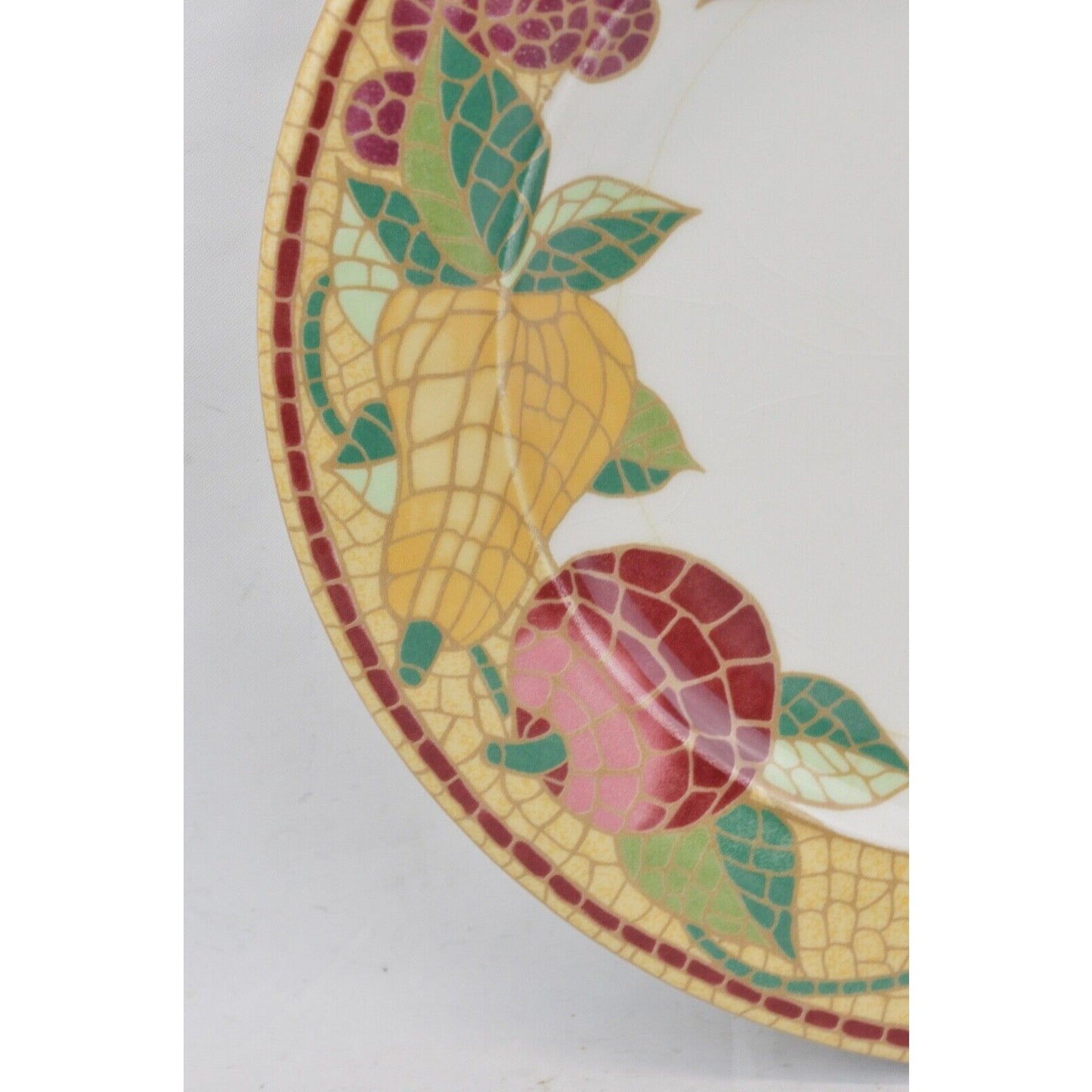 Set 5x Pier 1 Mosaic Fruit Pattern Italian Ceramic Salad Plates Earthenware 10''