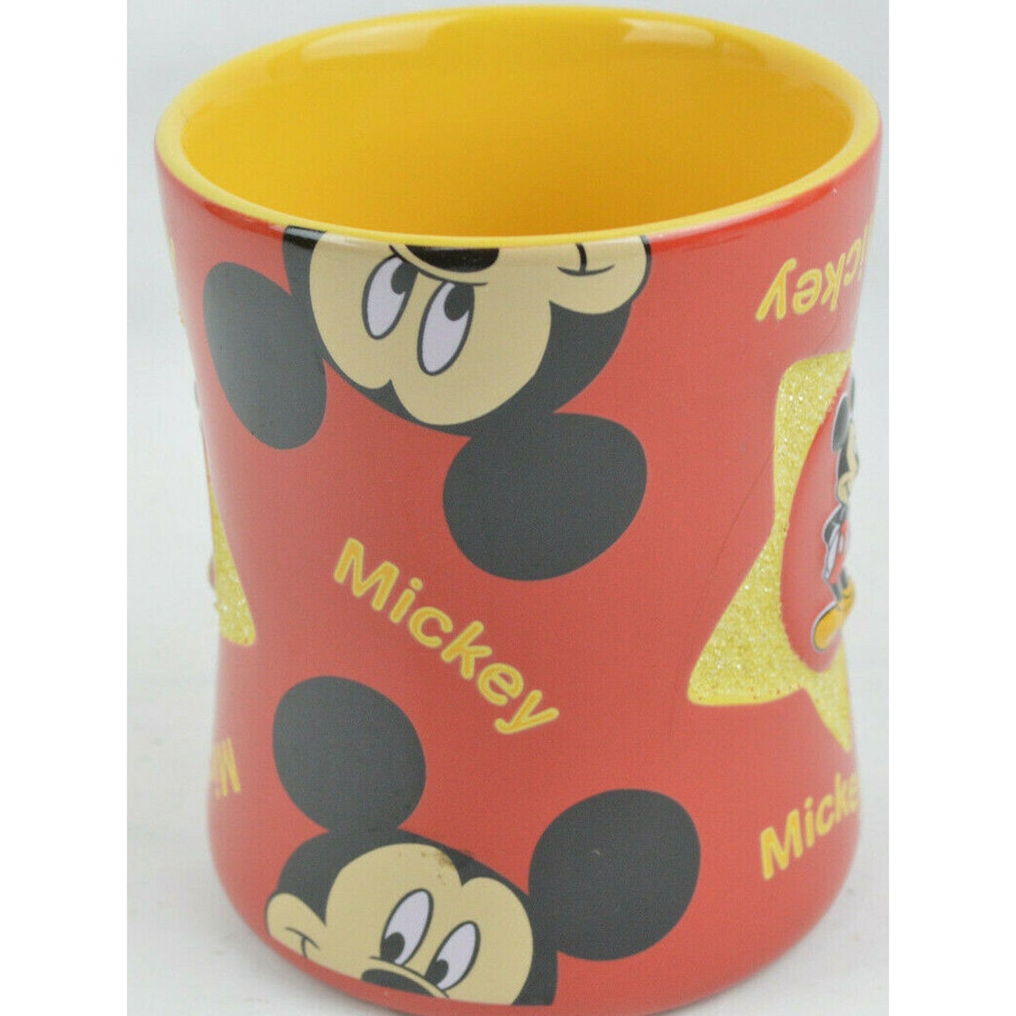 Ceramic Coffee Tea Cup Mug Walt Disney World MICKEY MOUSE Red Yellow Star