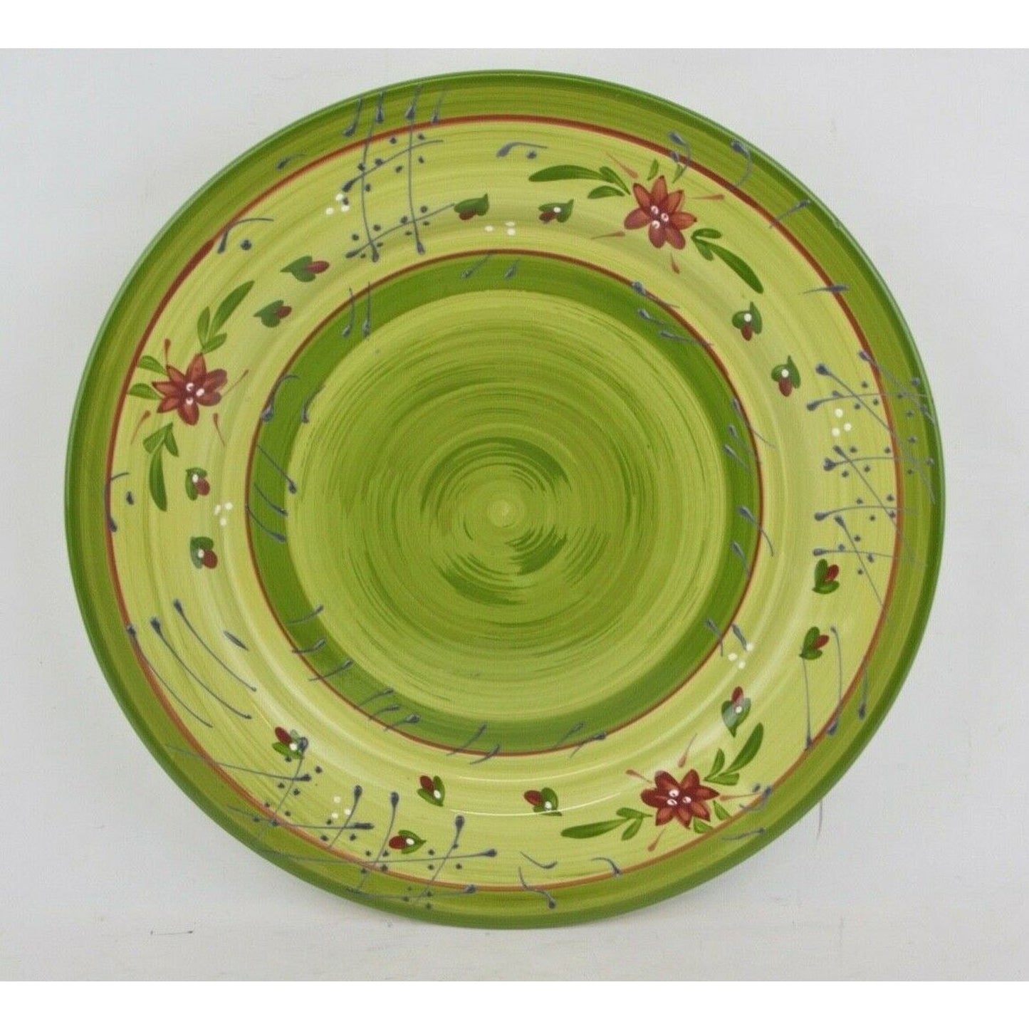 Set Of 5x Salad Plates Fleuron Romancing Provence Collections Ceramic Green Red