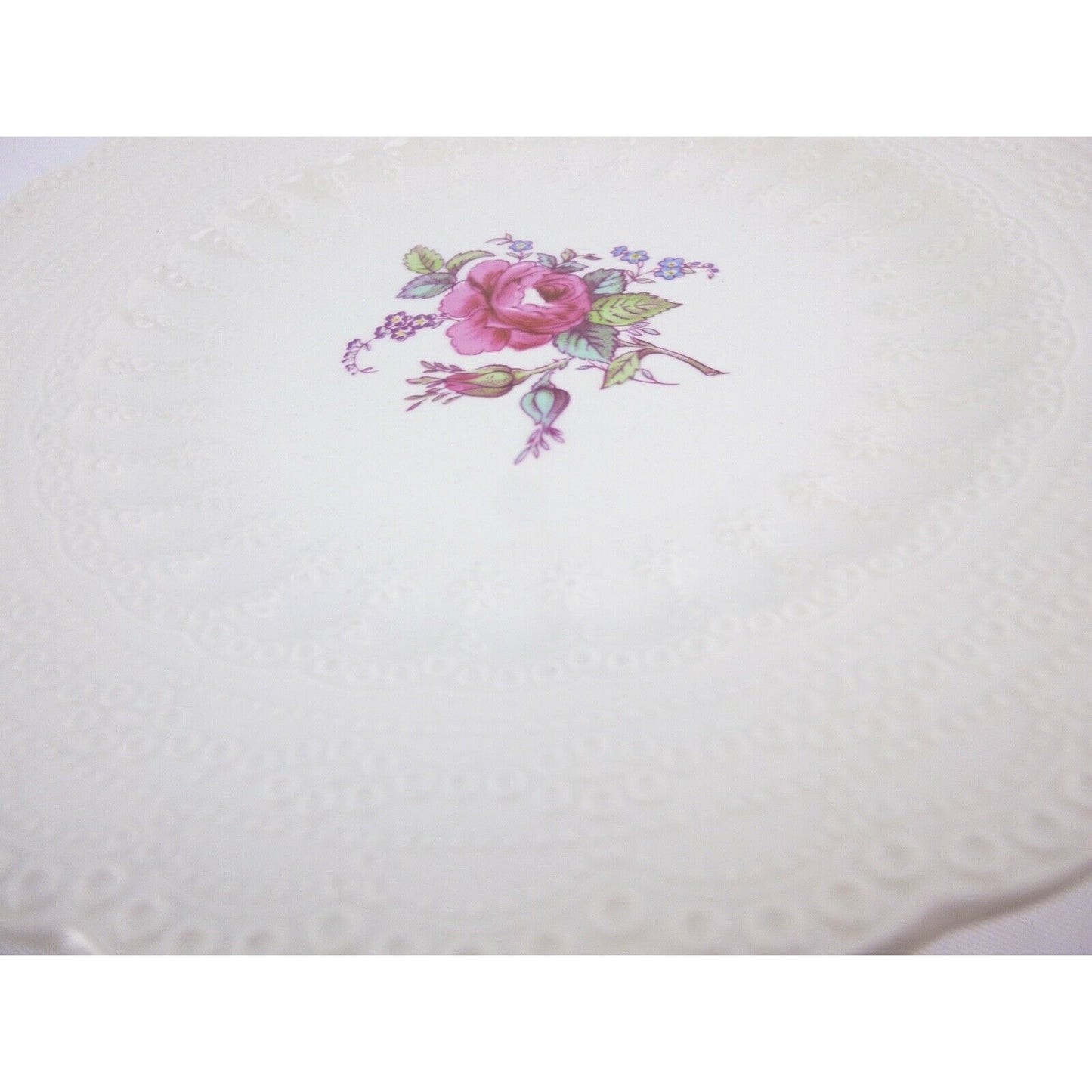 Set Of 4X Salad Plates Spode Bridal Rose Billingsley England 1892 2/8867 White