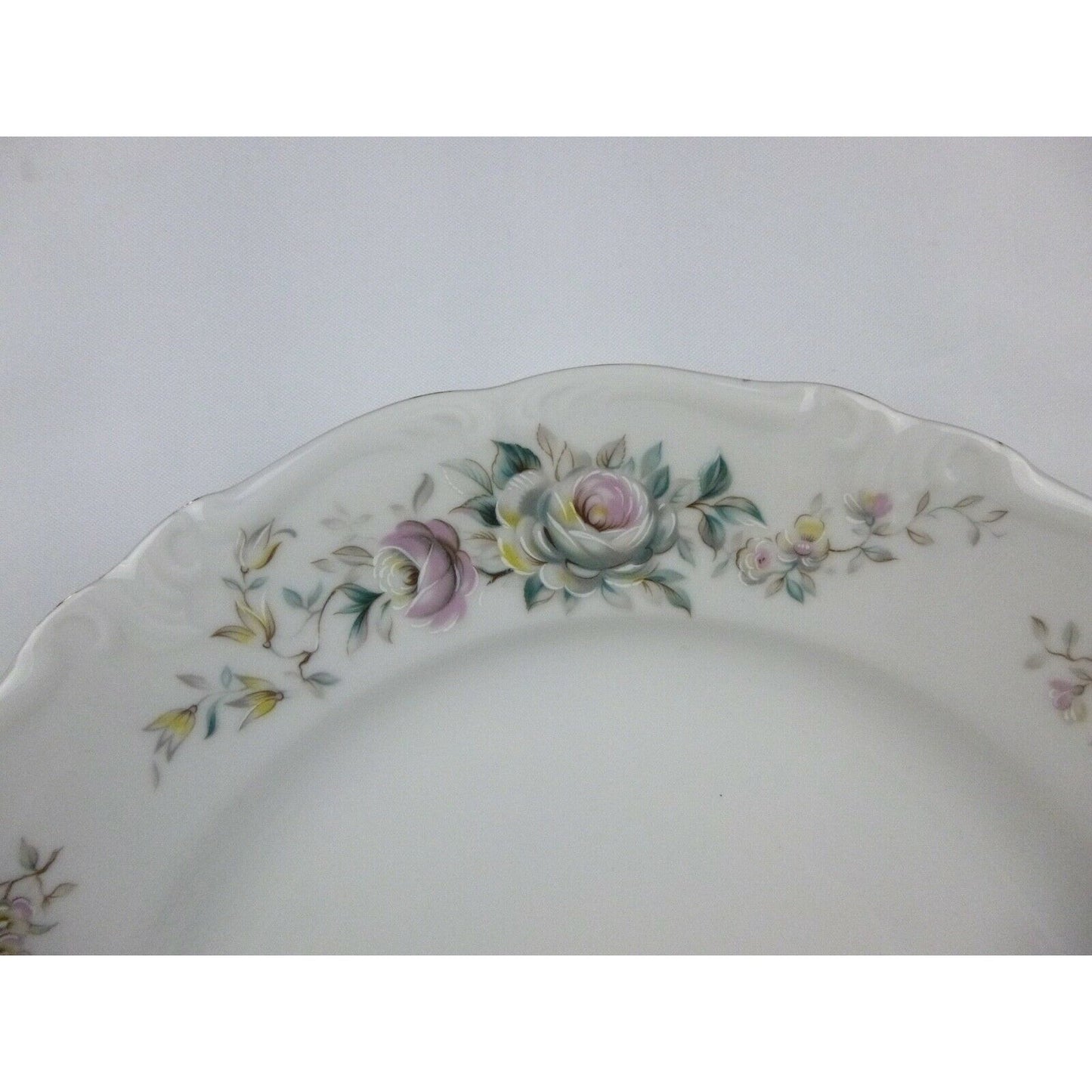 Set x8 Donner Plates Winterling Schwarzenbach Bavaria Germany Flower Gold 10''