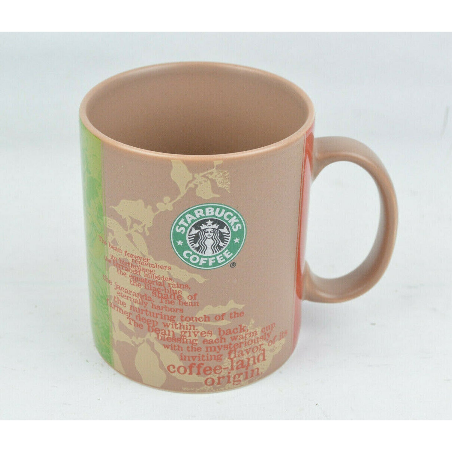 2006 Starbucks Coffee Land Origin Poem Africa Ceramic Coffee Mug 14oz Bean Story