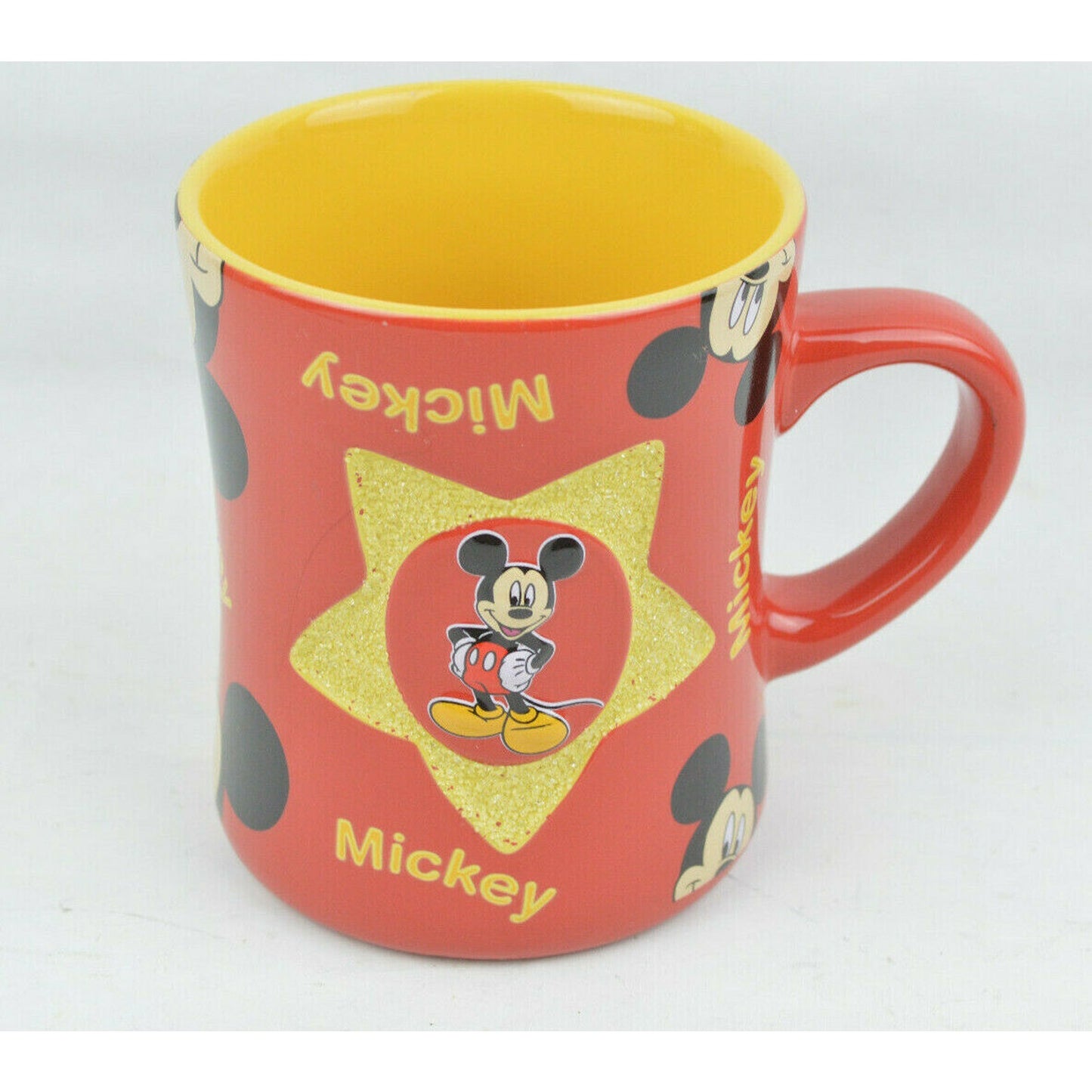 Ceramic Coffee Tea Cup Mug Walt Disney World MICKEY MOUSE Red Yellow Star