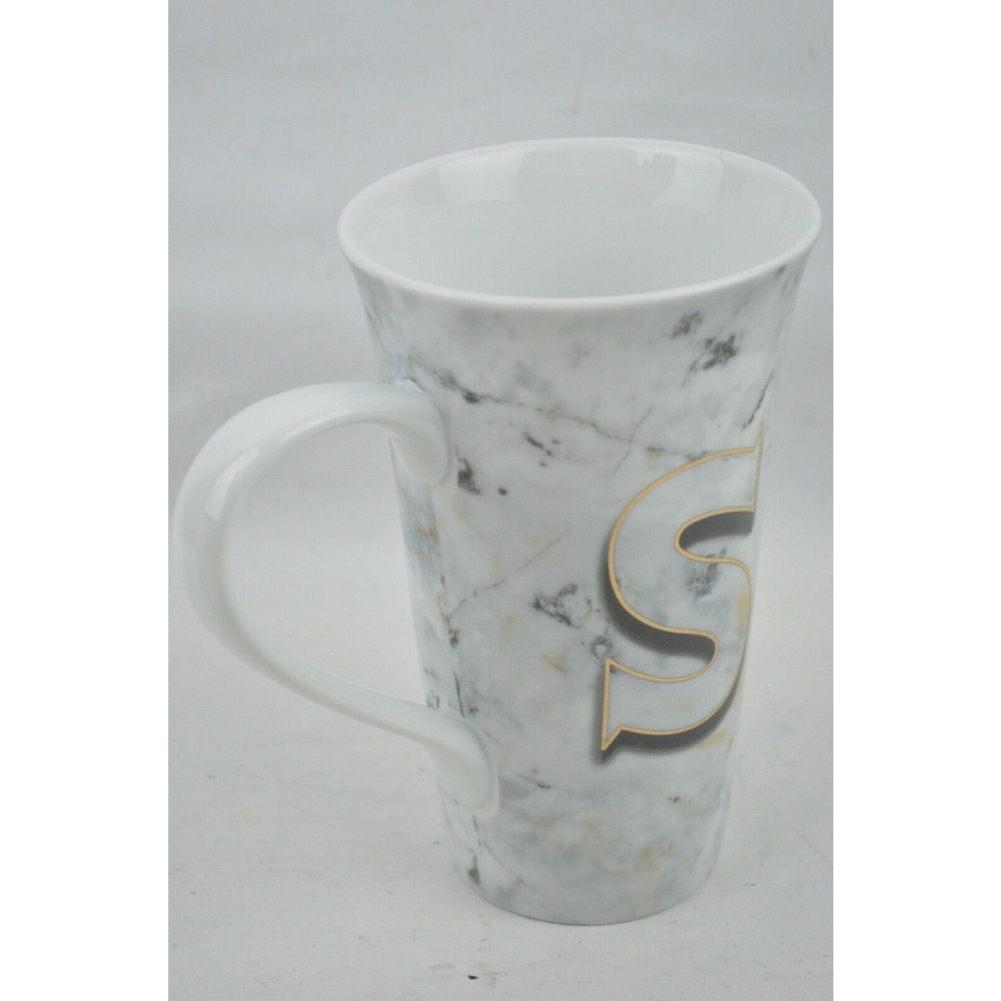 Designer's Choice Marble Monogram Porcelain Coffee Mug Cup White By Coventry