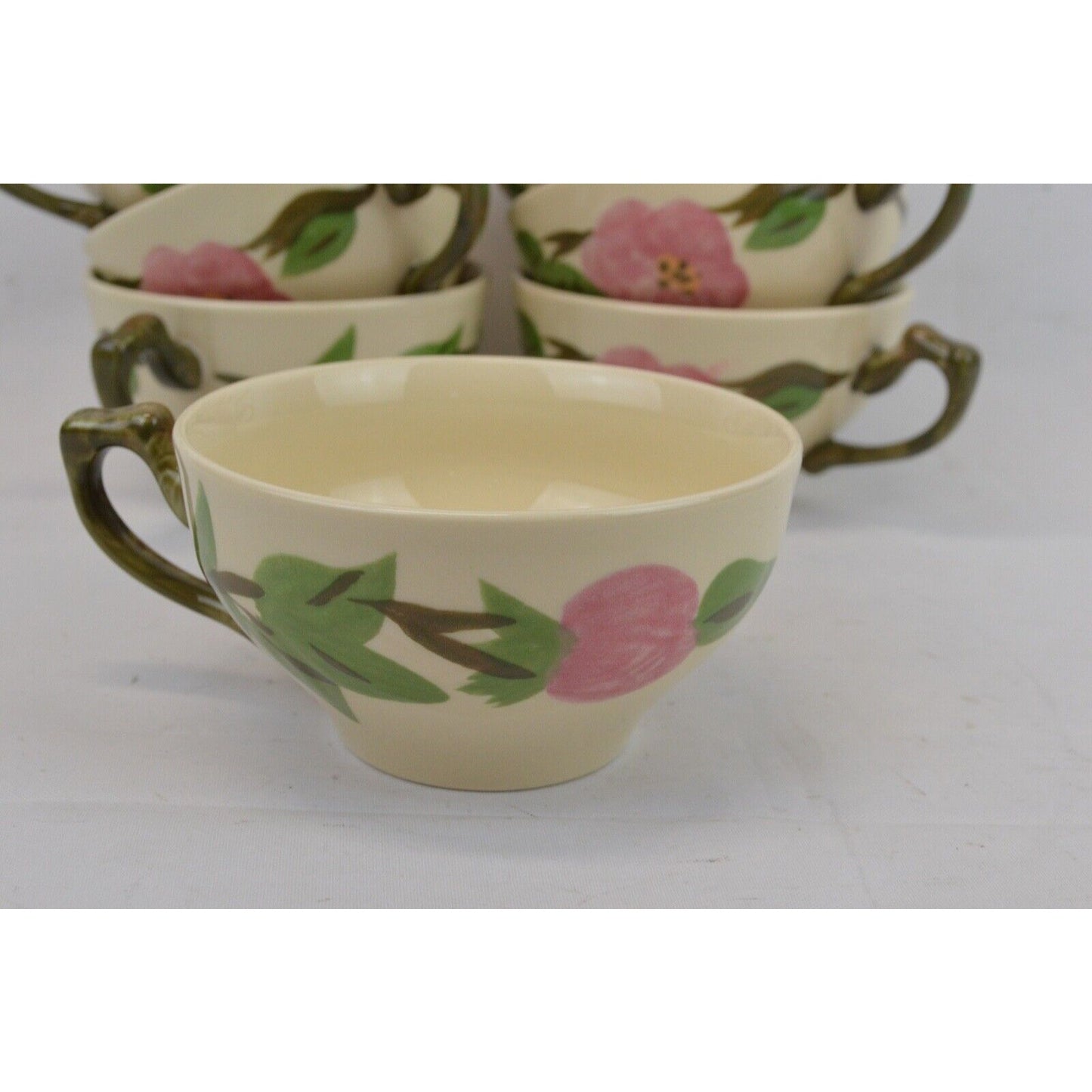 Set Of 8x Coffee Tea Cup Mug Franciscan Desert Rose Tapered Ceramic Floral