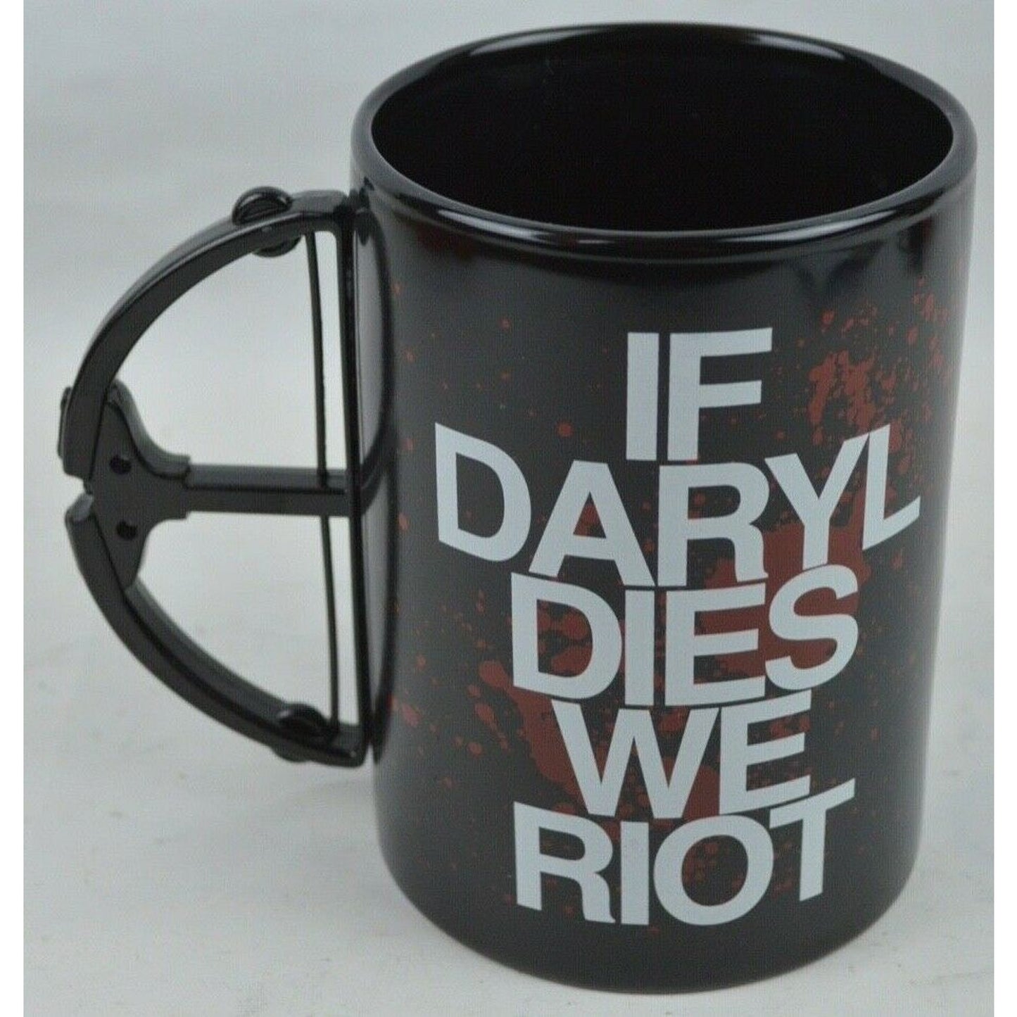 Ceramic Coffee Mug Bow Handle TWD The Walking Dead If Daryl Dies We Riot 2013