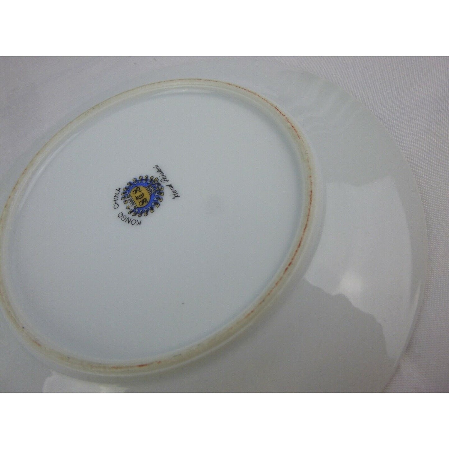 Set x12 Vintage Kongo China STS Ceramic Side Plate Hand Painted Gold Trim Floral