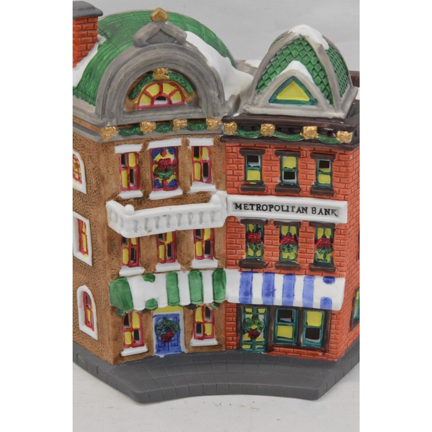 Village Building Figure Metropolitan Bank Lighted Christmas Holiday By Trim Home