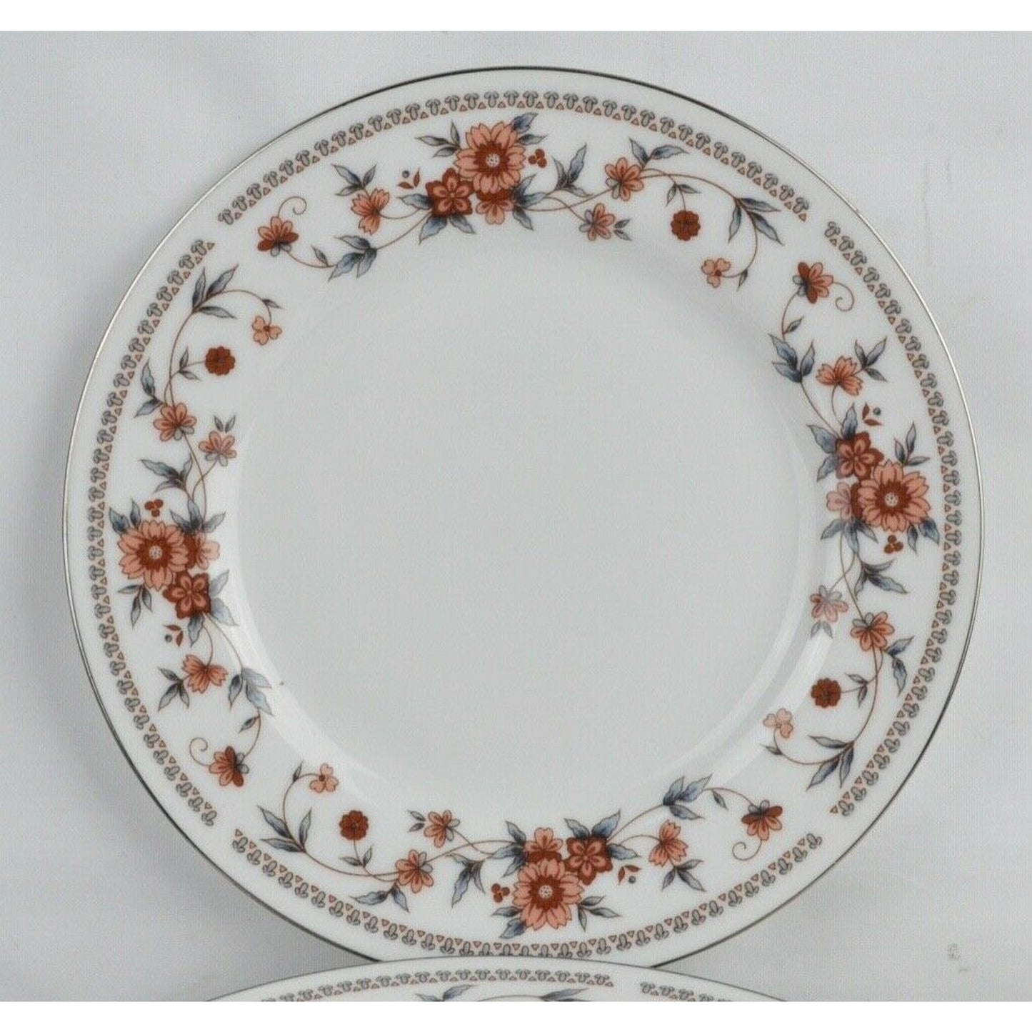 Set 7x Salad Plates Sheffield Anniversary Porcelain Fine China Japan Floral Red