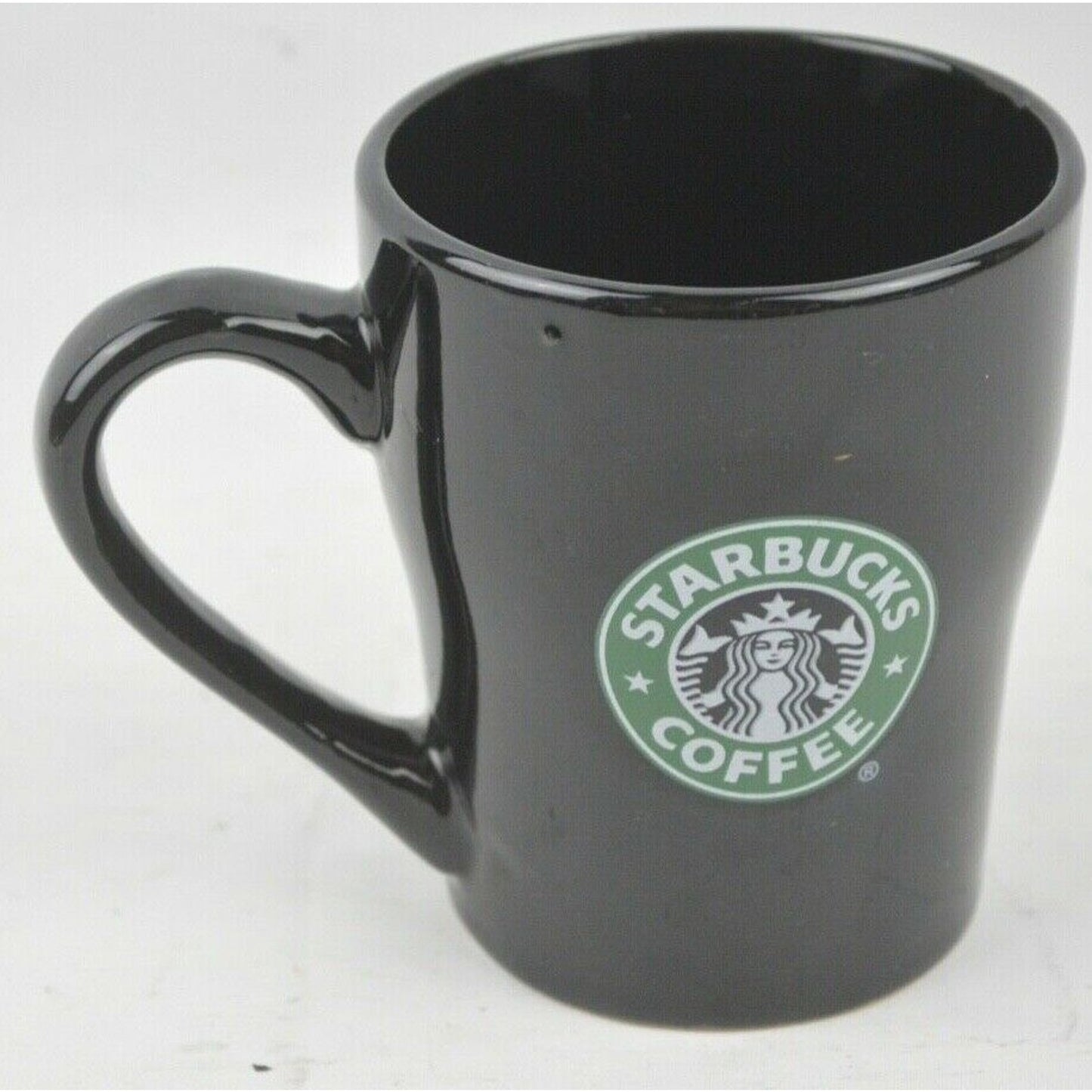 Ceramic Coffee Mug Cup Starbucks Collectible Mermaid Logo Black 2008 80z Small