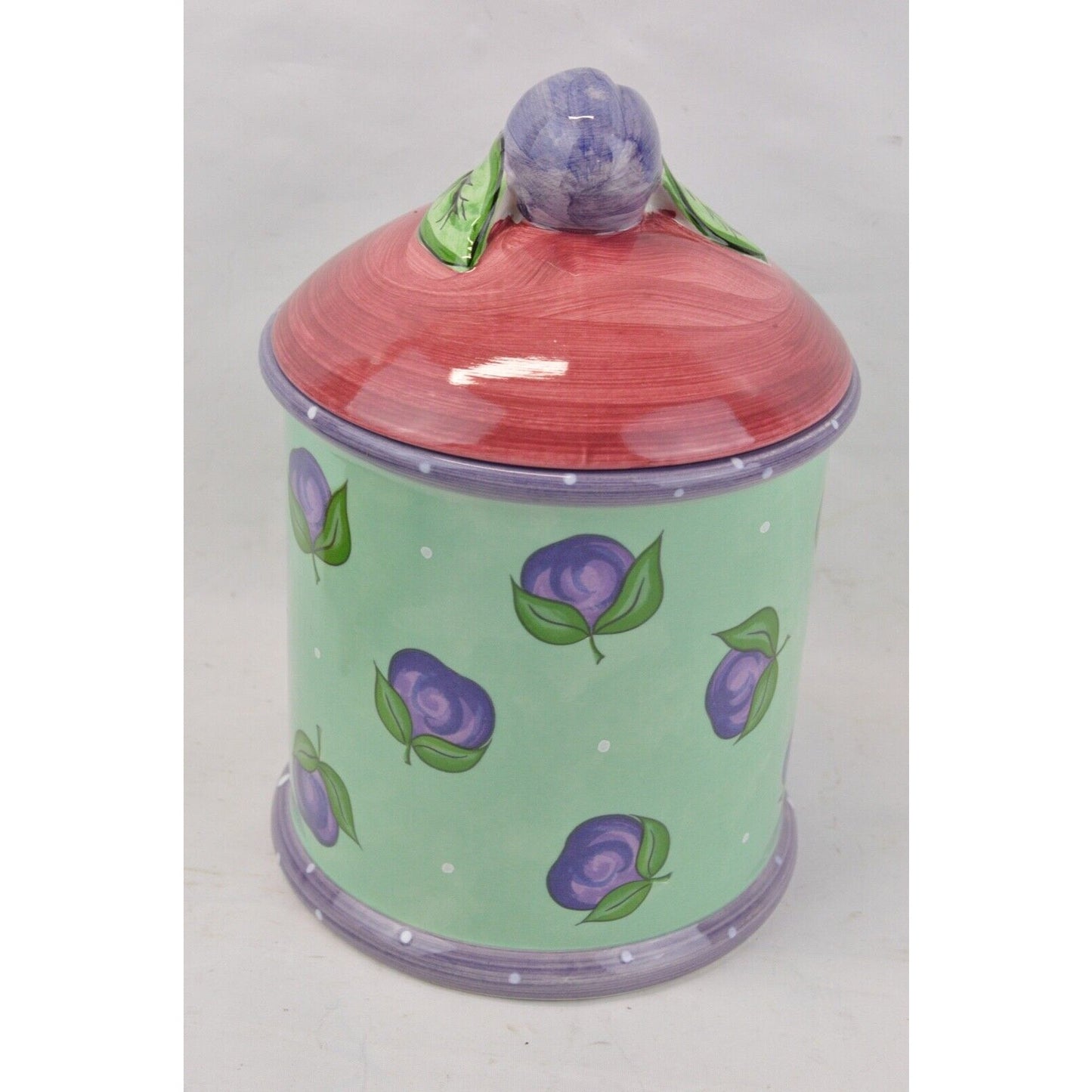 Bois d’Arc Tutti Frutti Plum Canister Cookie Jar Raul Bernarda Portugal Essexg