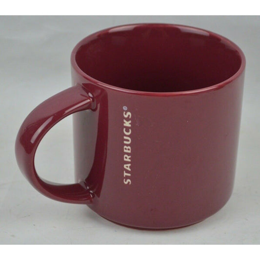 Starbucks Ceramic Coffee Mug Cup Embossed Etched Burgundy Maroon Red Wine 2013