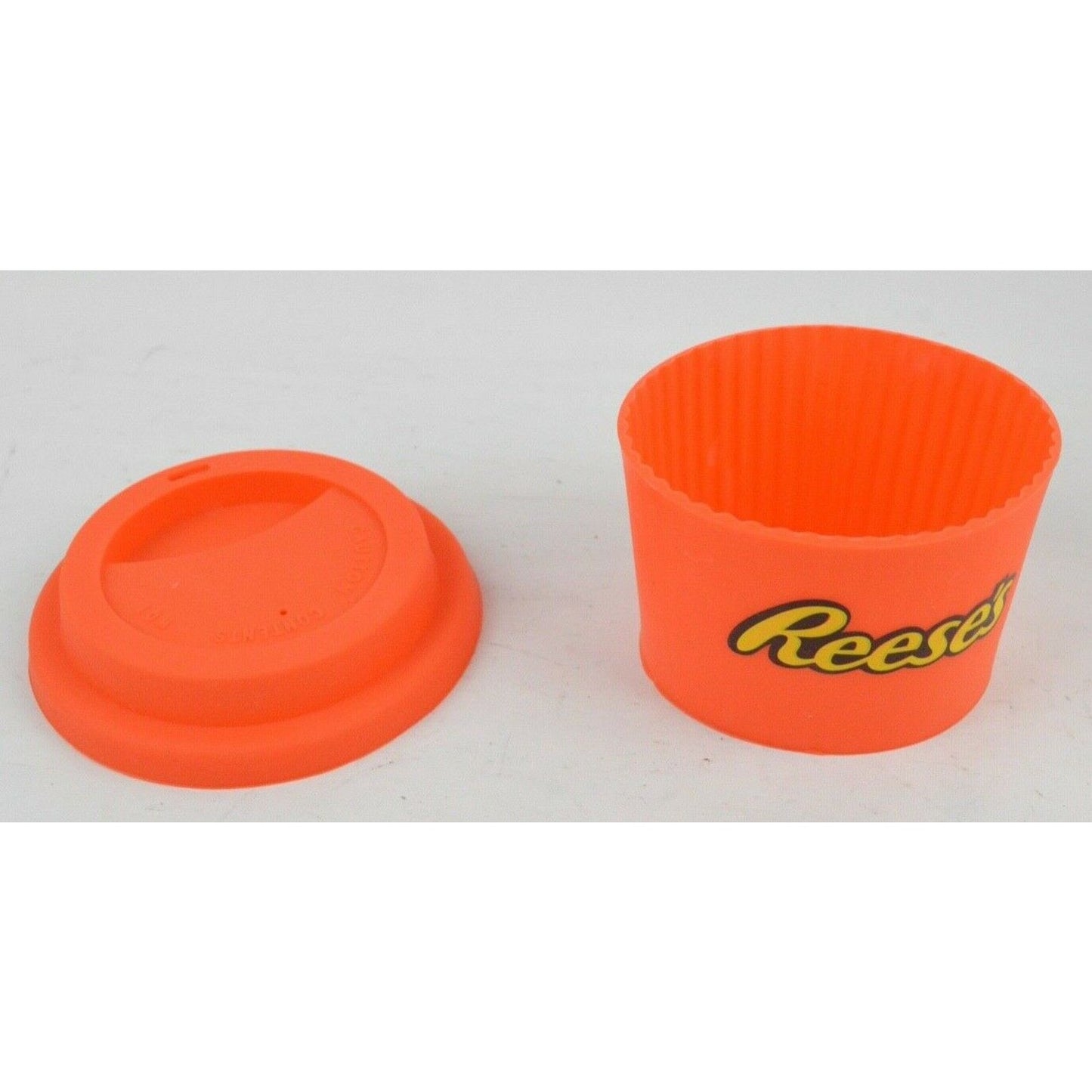 Reese's Peanut Butter Ceramic Coffee Mug Cup Tumbler 16oz Silicone Lid Grip