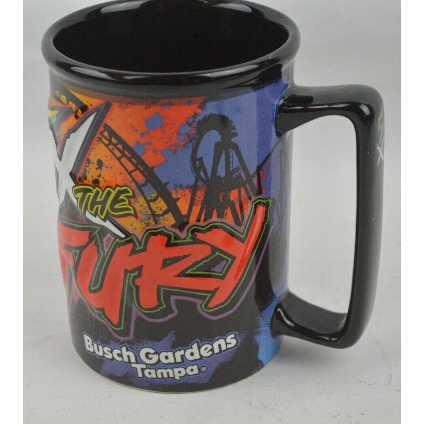 5x The Fury Ceramic Coffee Mug Busch Gardens Tampa Roller Coaster 3D SeaWorld