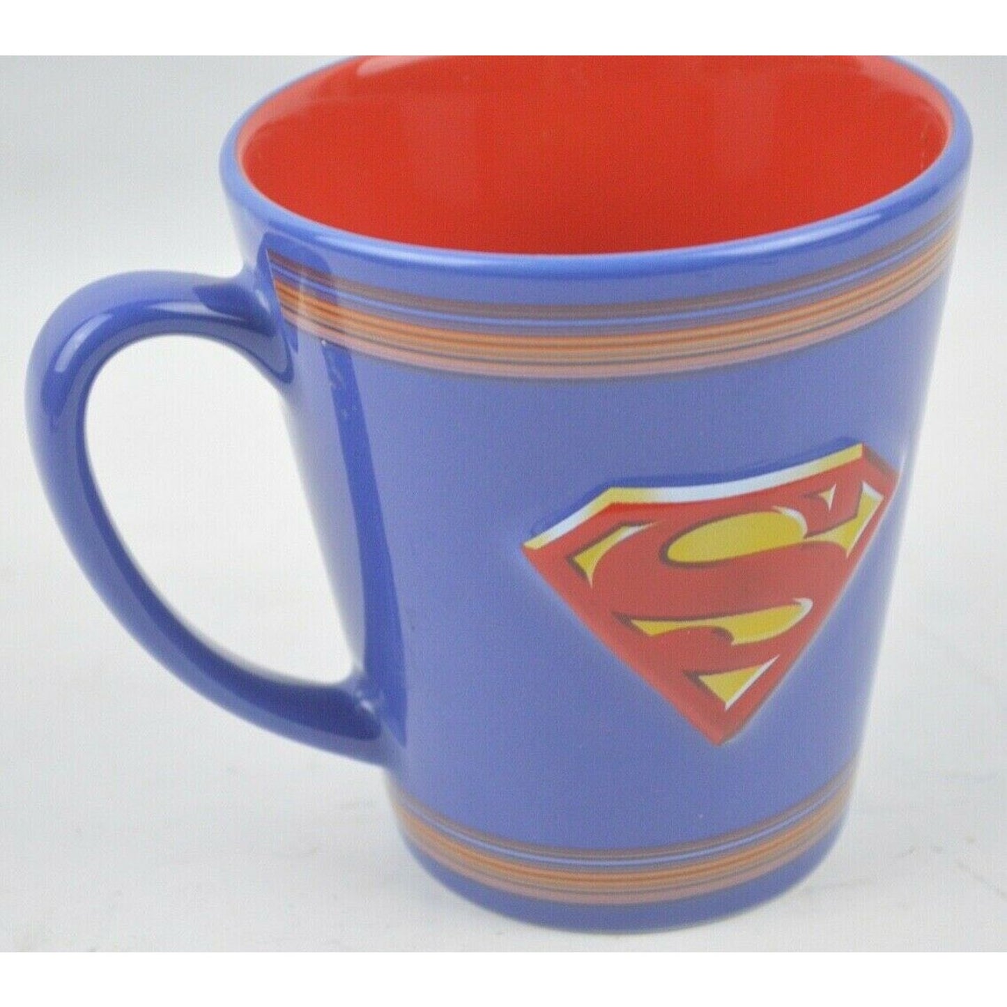 Ceramic Coffee Mug Six Flags Magic Mountain SUPERMAN 3D Logo Shield Thailand Red