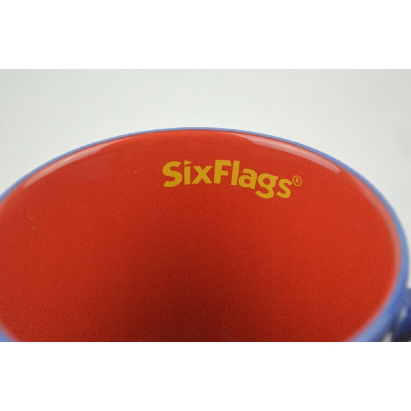 Ceramic Coffee Mug Six Flags Magic Mountain SUPERMAN 3D Logo Shield Thailand Red