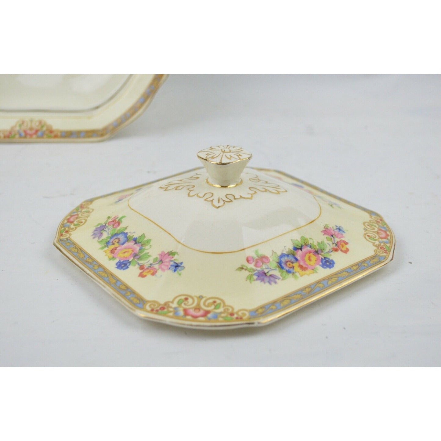 W.H. Grindley Sheraton Ivory Soup Dish Ceramic Taurine Marjorie Square England