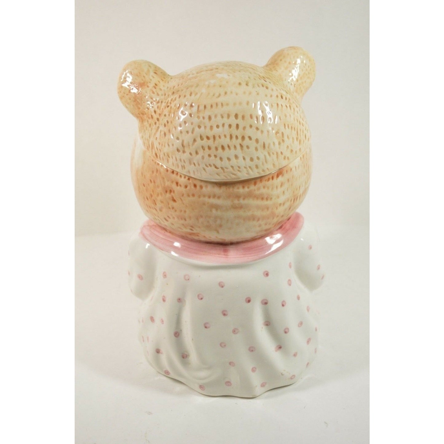 3D Ceramic Cookie Jar Teddy Bear Carrying Baby Made In Taiwan