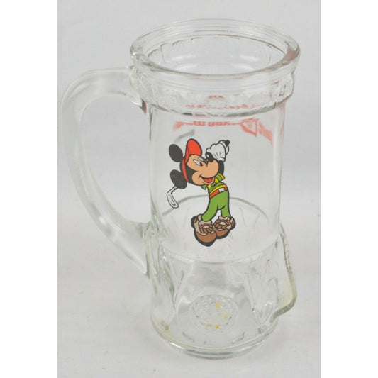 Clear Glass Mug Walt Disney World Golf Tumbler Mickey Mouse Golfer Bag Ball