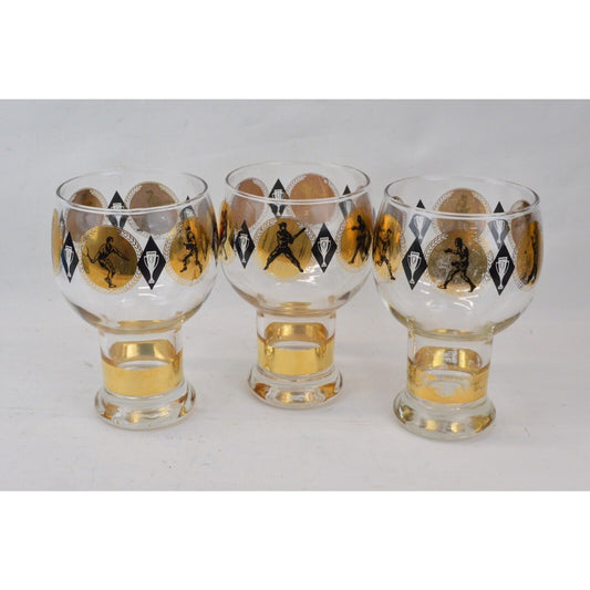 Set 3x Federal Cera Beer Glass Glasses Goblets Golf Tennis Football Baseball MCM