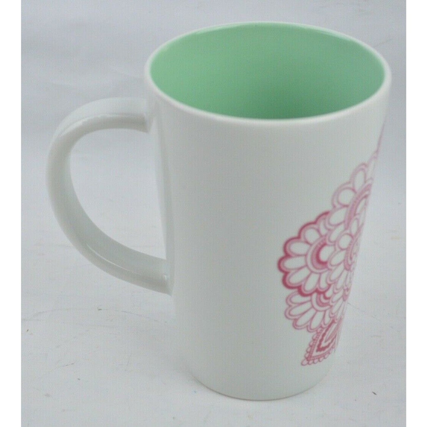 David's Ceramic Coffee Mug Cup Tea The Perfect White Green Pink 12oz Paisley