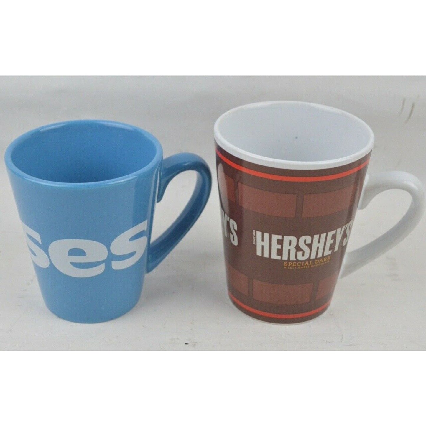 Two x2 Hershey's Kisses Special Dark Chocolate Ceramic Coffee Mug Cup 16/14oz