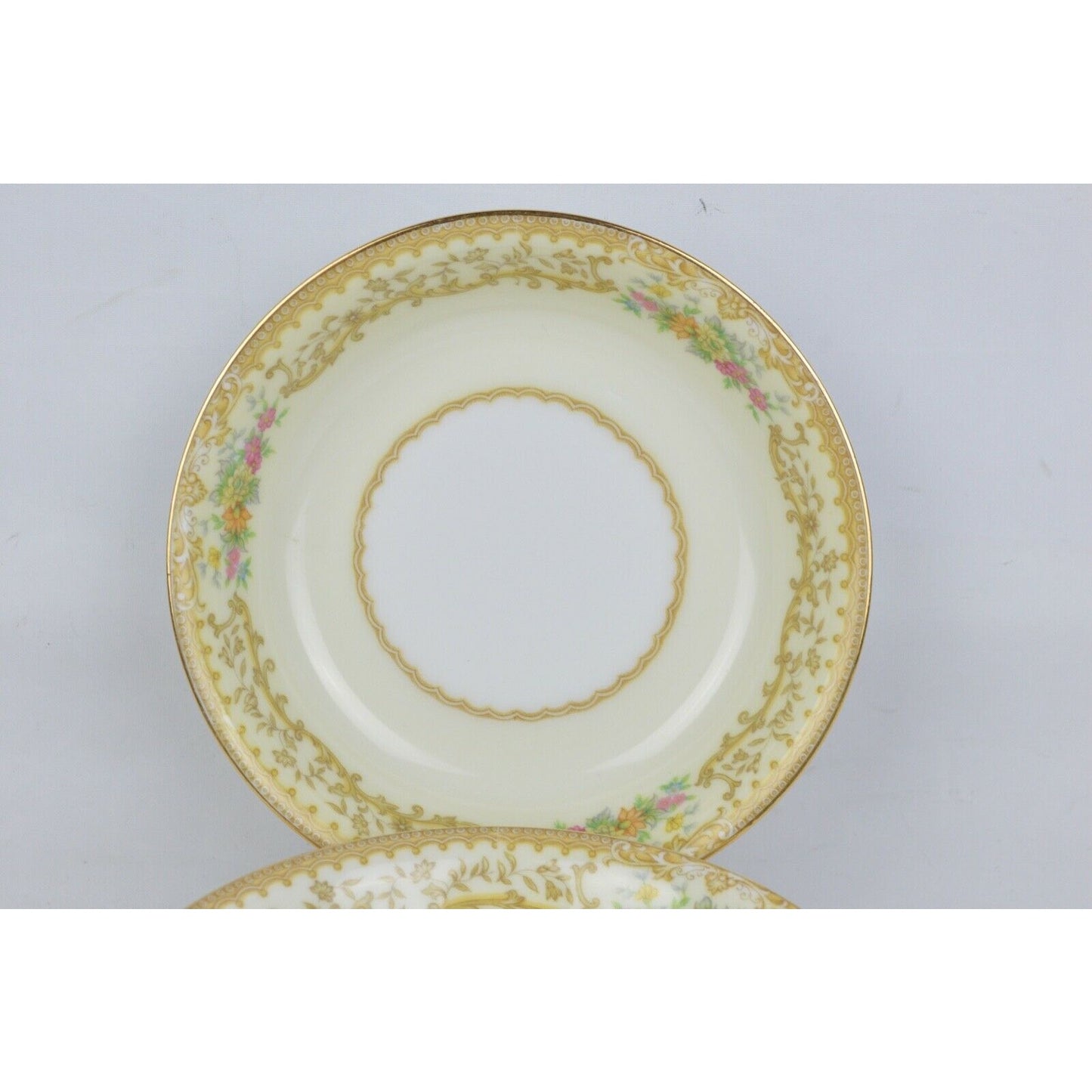 Lot x8 Ceramic Bowl Plate Noritake China Elvira 5-1/8" Japan Floral Gold Rim