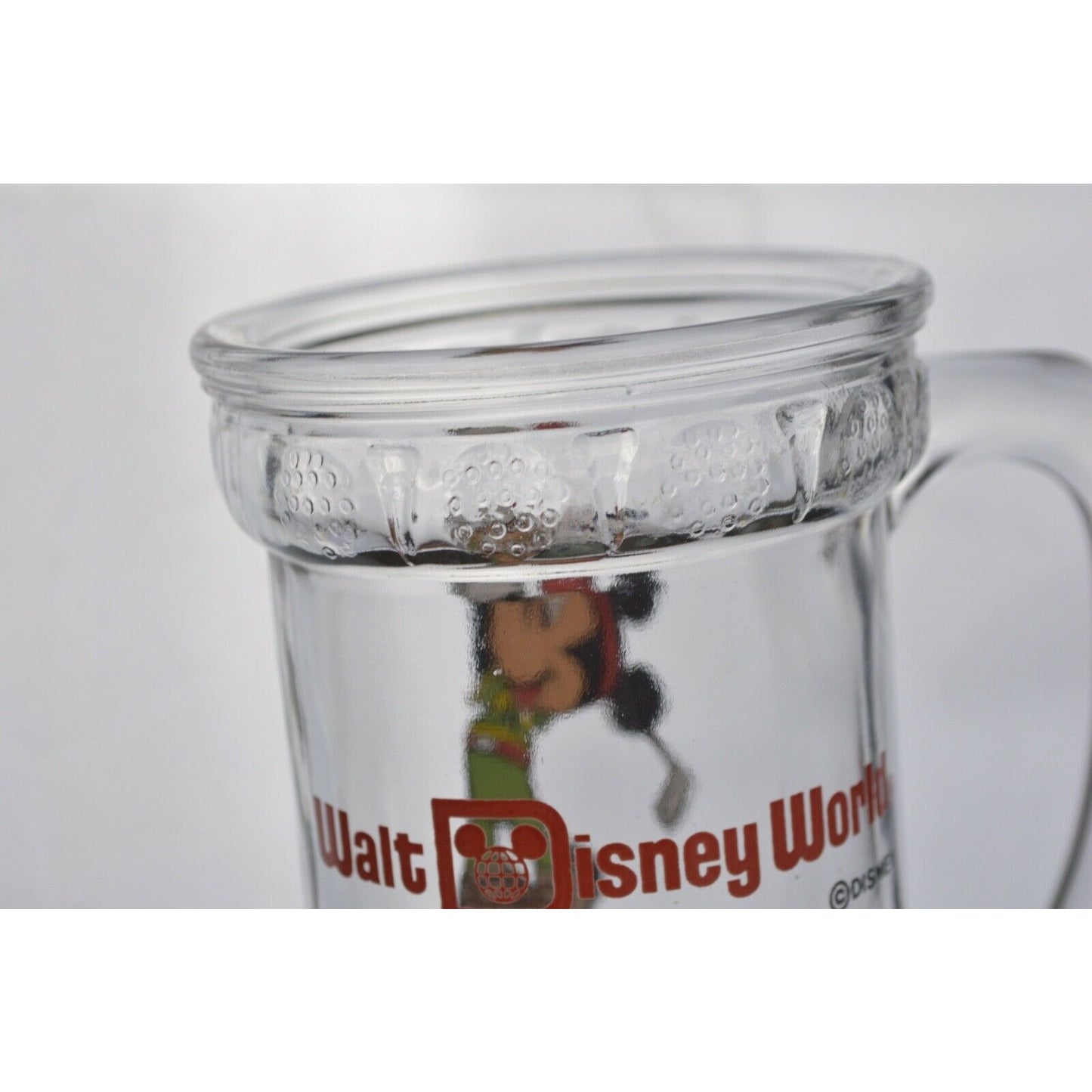 Clear Glass Mug Walt Disney World Golf Tumbler Mickey Mouse Golfer Bag Ball