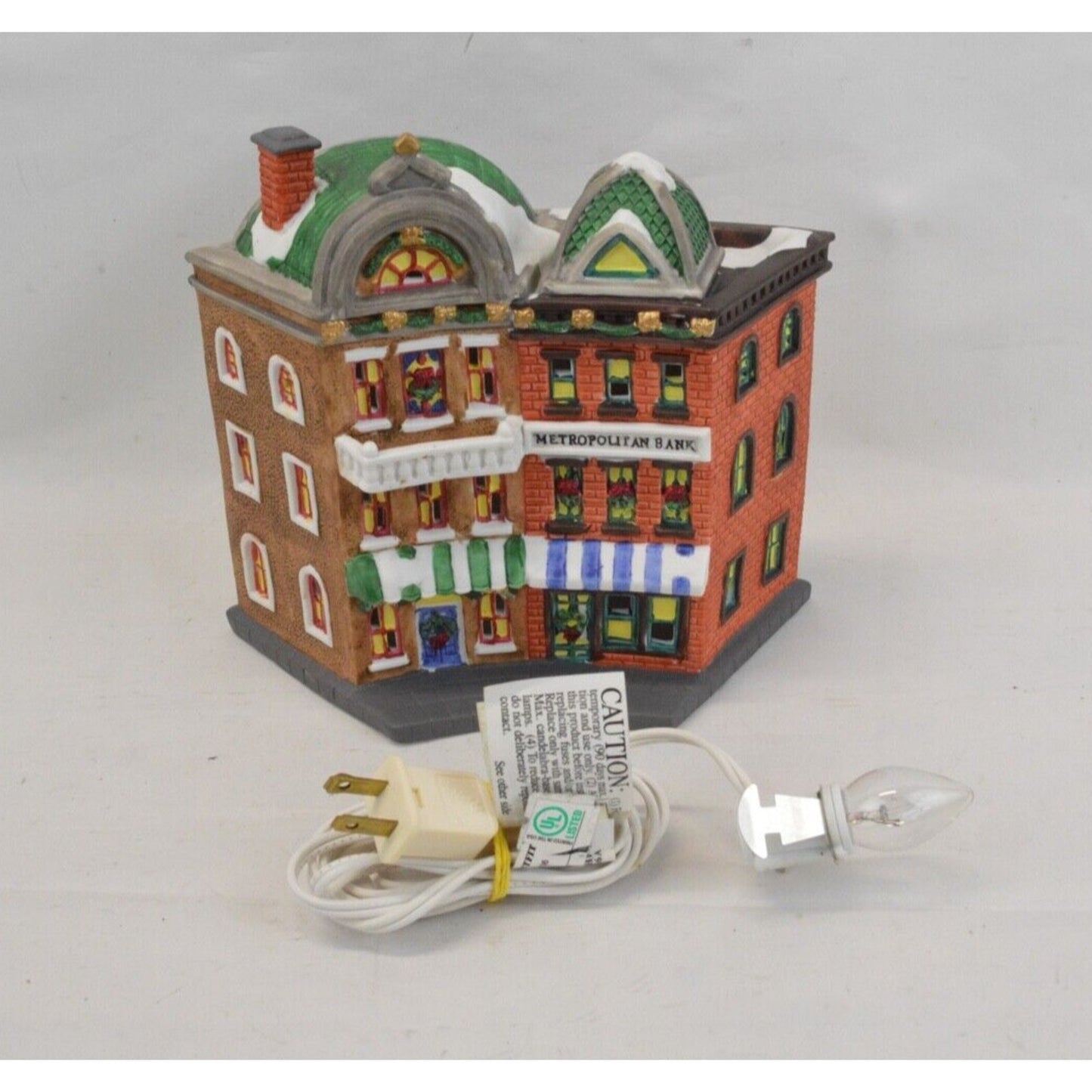 Village Building Figure Metropolitan Bank Lighted Christmas Holiday By Trim Home