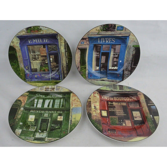 Set Of 4x Plates Sakura Table Storefronts Dessert Salad Chiu Tak Hak StoneWare