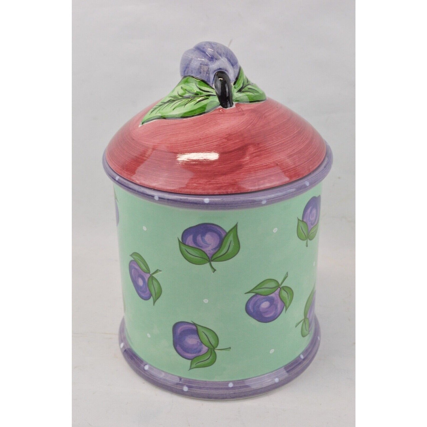 Bois d’Arc Tutti Frutti Plum Canister Cookie Jar Raul Bernarda Portugal Essexg