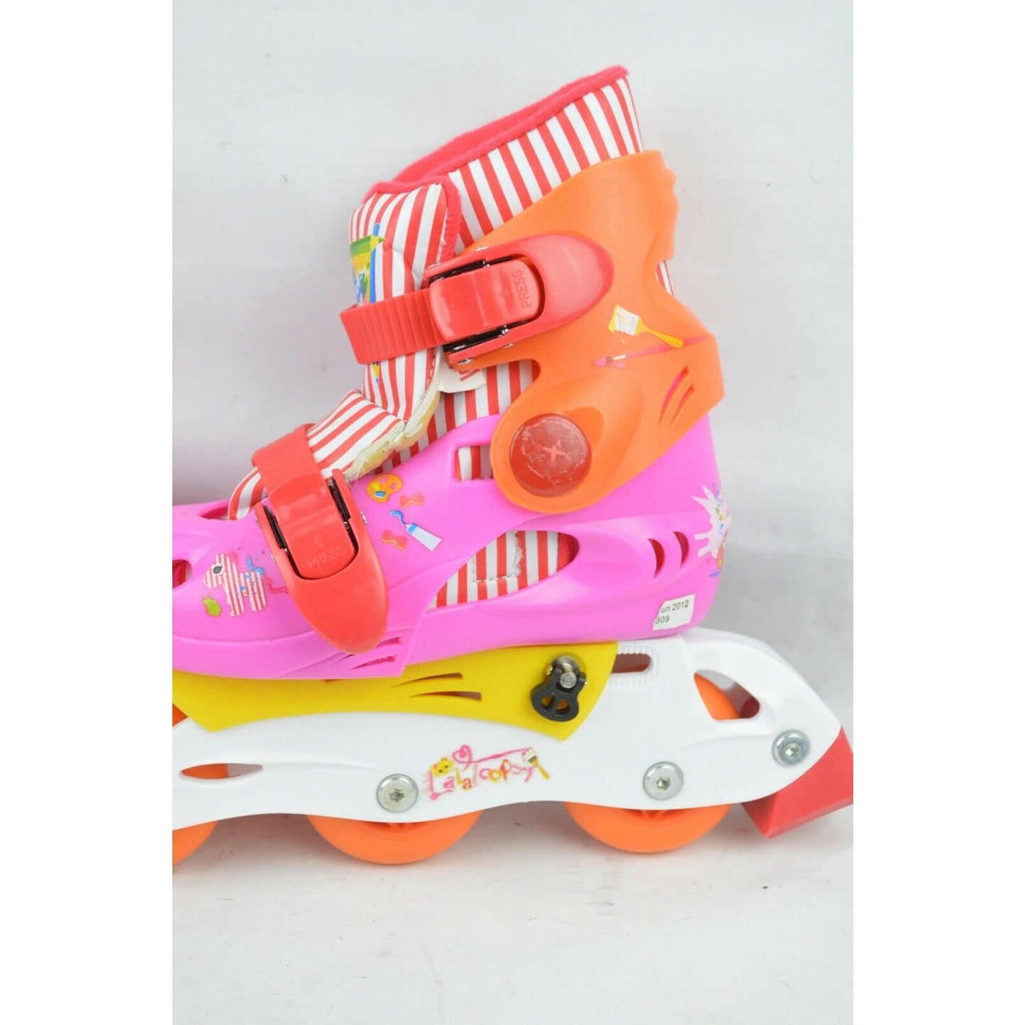 Lalaloopsy Inline Training Skates Adjustable Size 7-10 Girls Pink Orange Red