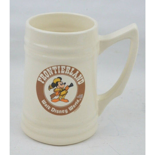 Mickey Mouse Davey Crockett Frontierland Ceramic Coffee Mug Vintage Walt Disney