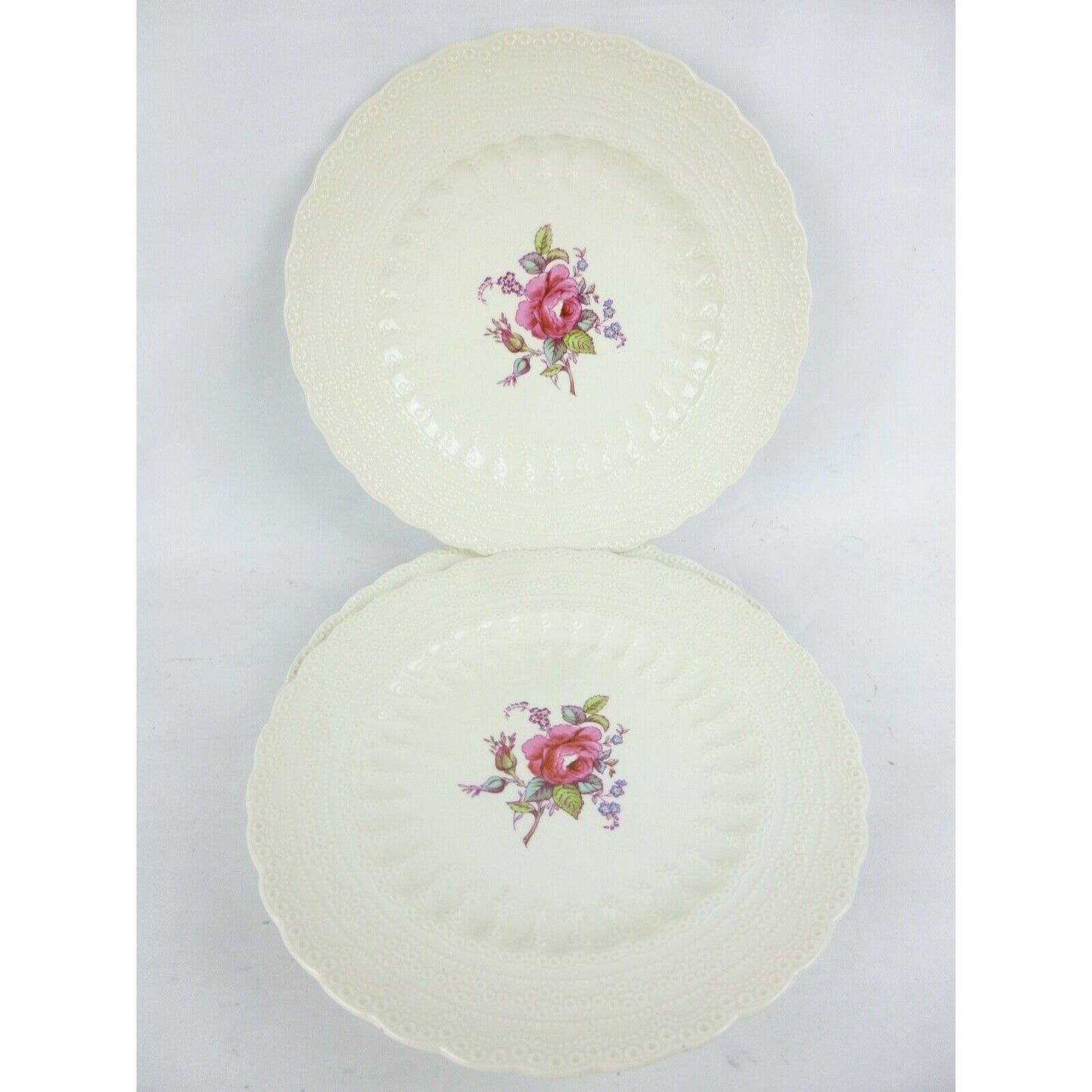 Set Of 4X Salad Plates Spode Bridal Rose Billingsley England 1892 2/8867 White