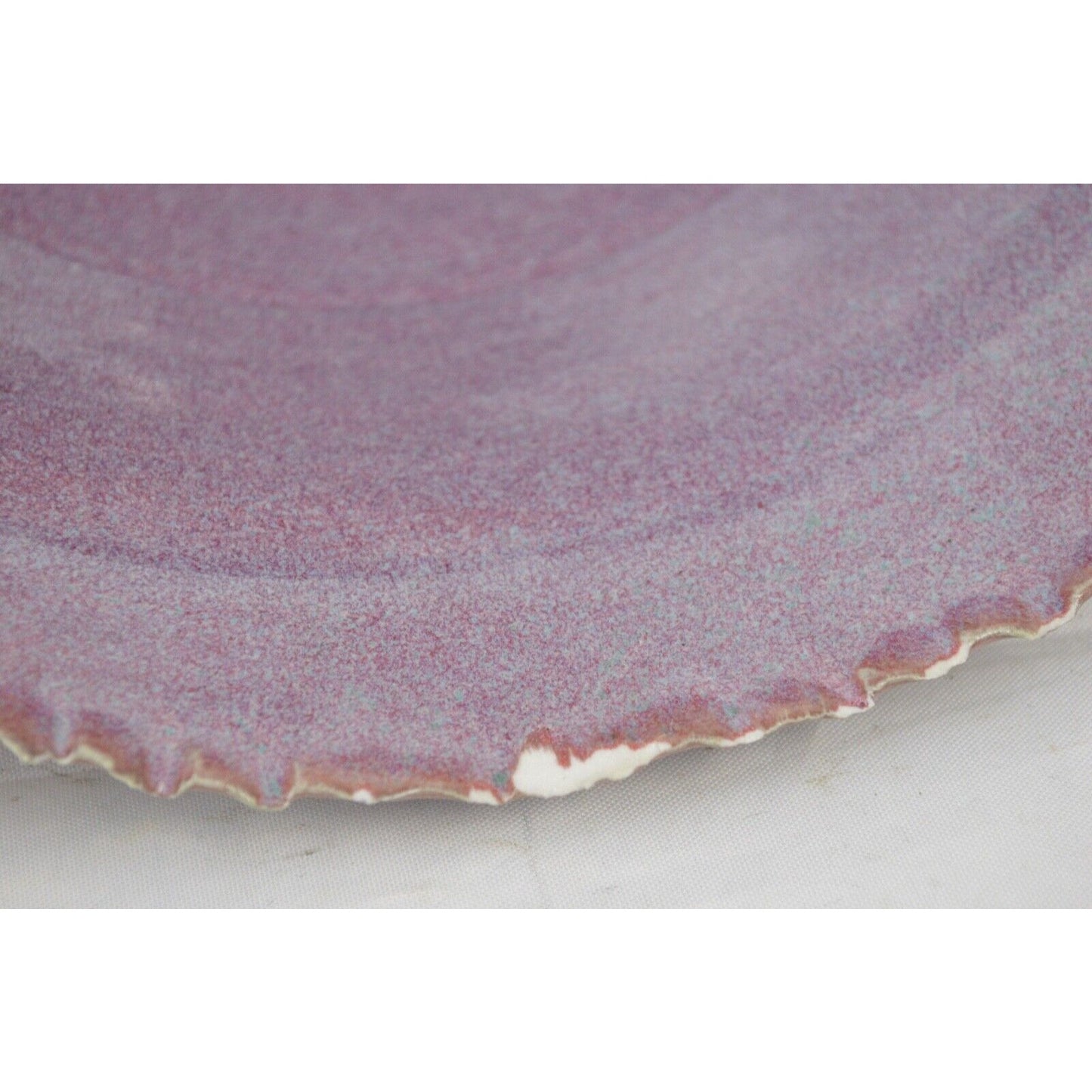 Art Pottery Plate Ruth Weiner Purple Scallop Edge Bowl