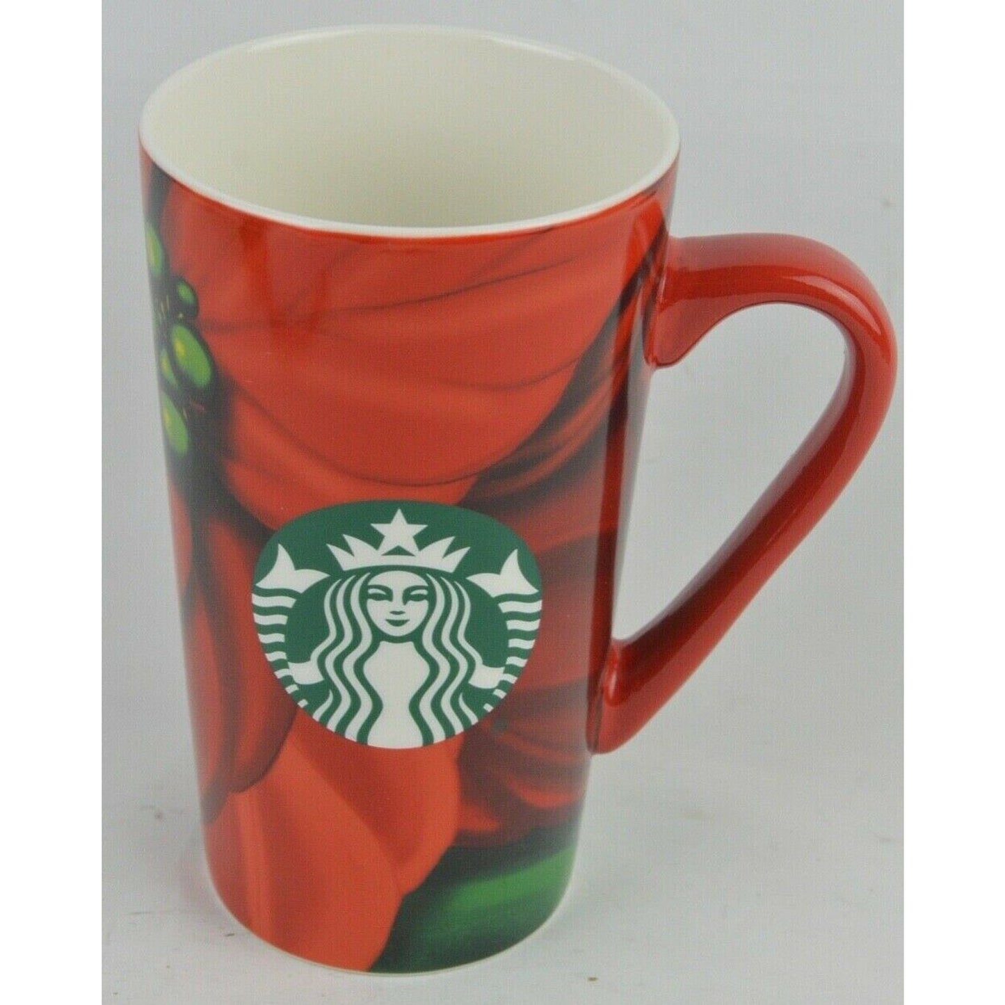 Ceramic Coffee Cup Mug Starbucks 2020 16oz Christmas Holiday Red Poinsettia