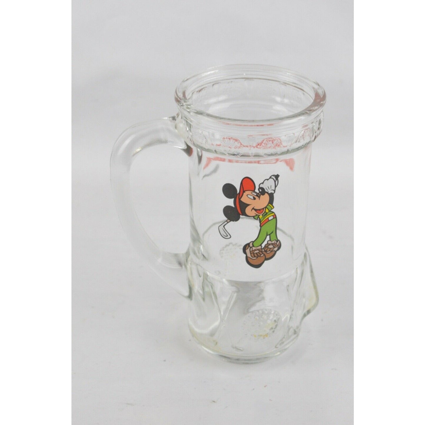 Clear Glass Mug Walt Disney World Golf Tumbler Mickey Mouse Golfer Bag Ball